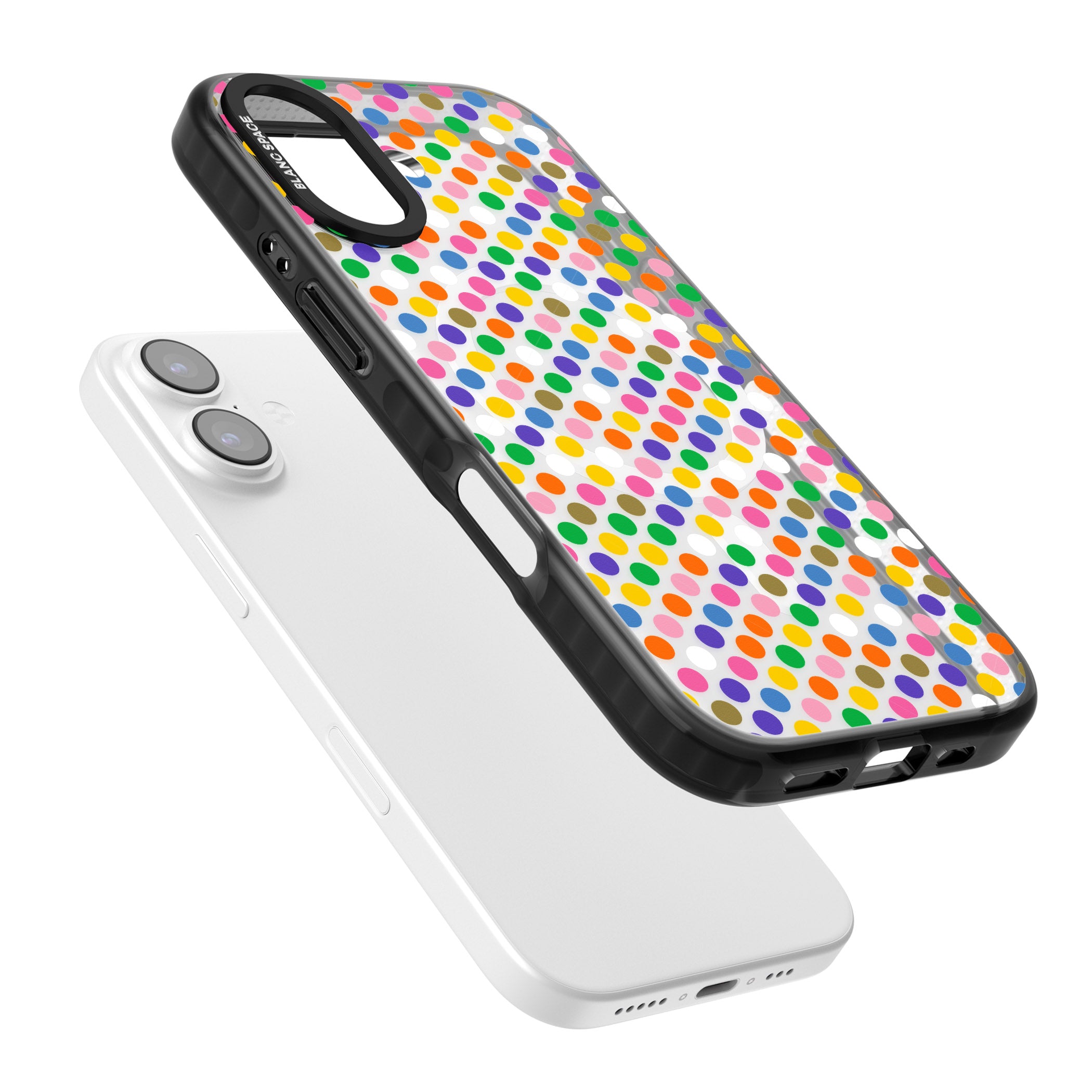 Multicolour Polka Dot Fiesta iPhone 17 Impact Pro Black Phone Case Colours