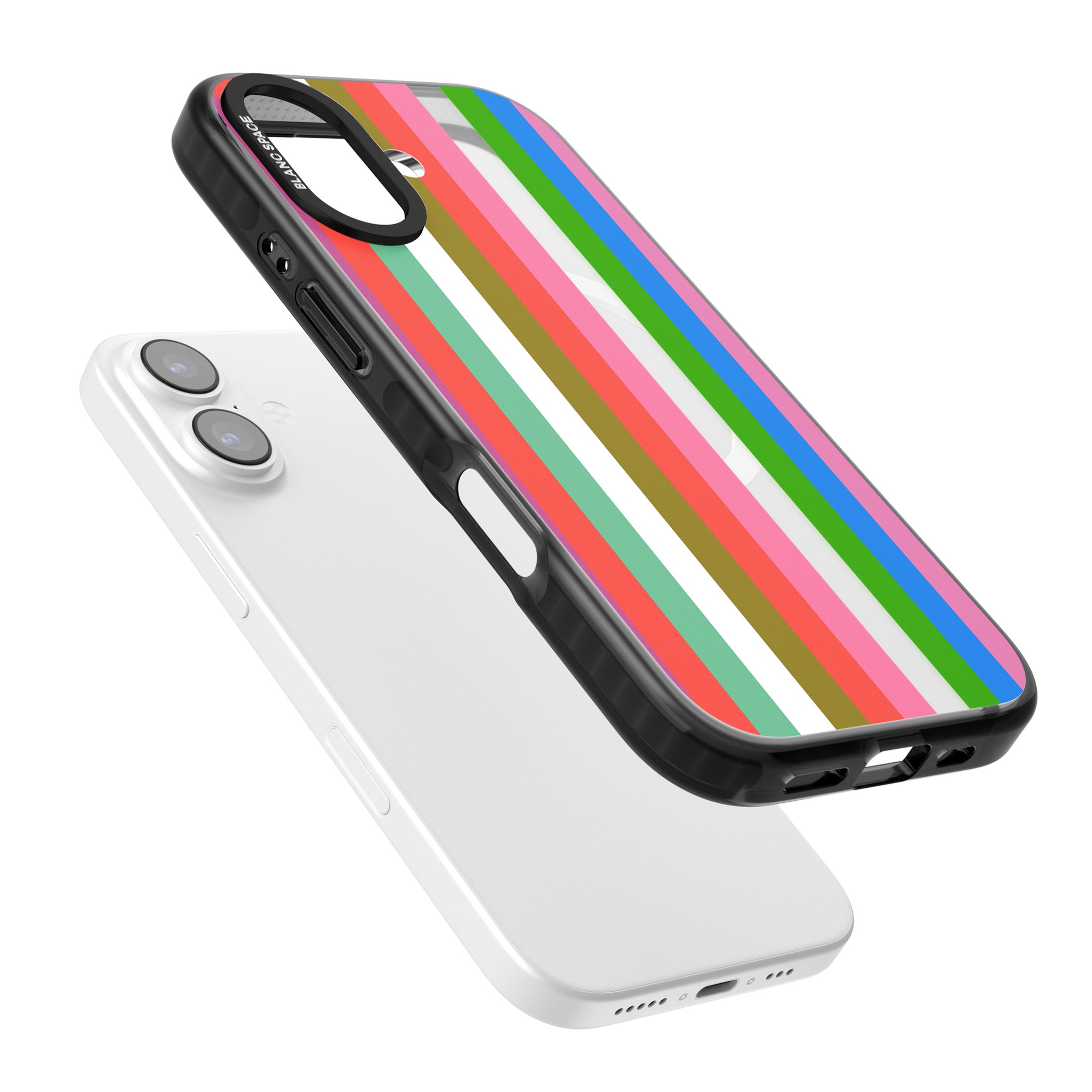 Vibrant Stripes iPhone 17 Impact Pro Black Phone Case Colours
