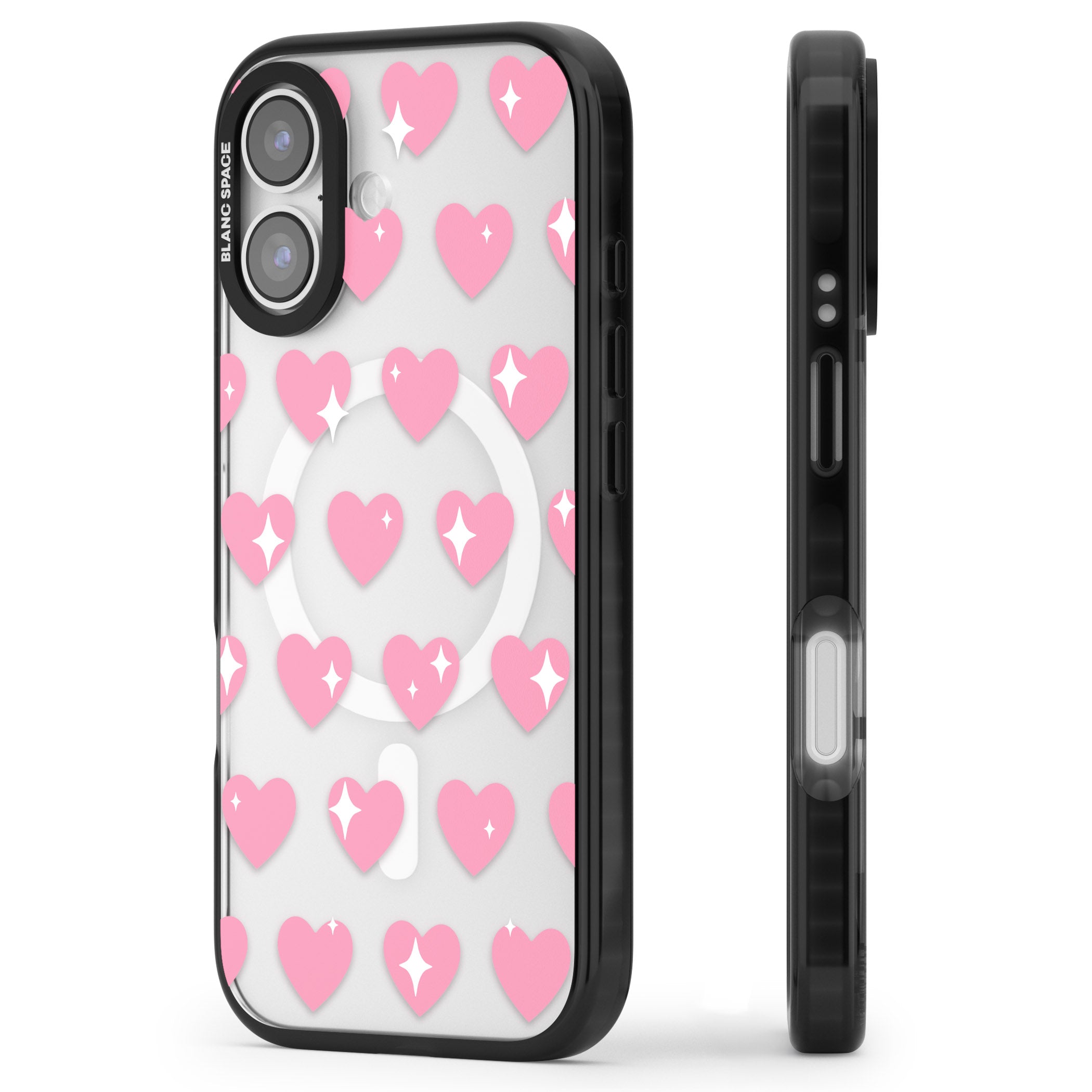 Sweet Hearts iPhone 17 Impact Pro Black Phone Case Side Profile