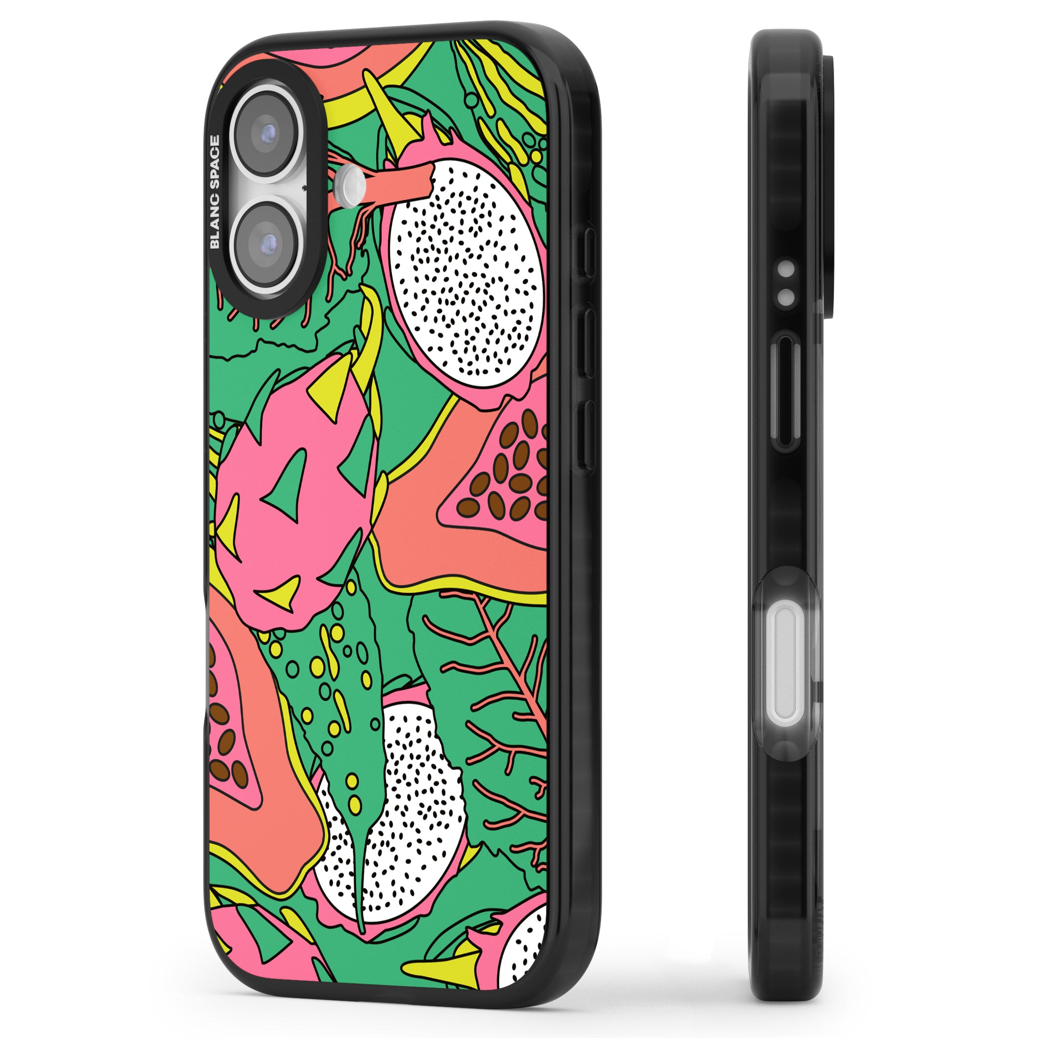 Psychedelic Salad iPhone 17 Impact Pro Black Phone Case Side Profile