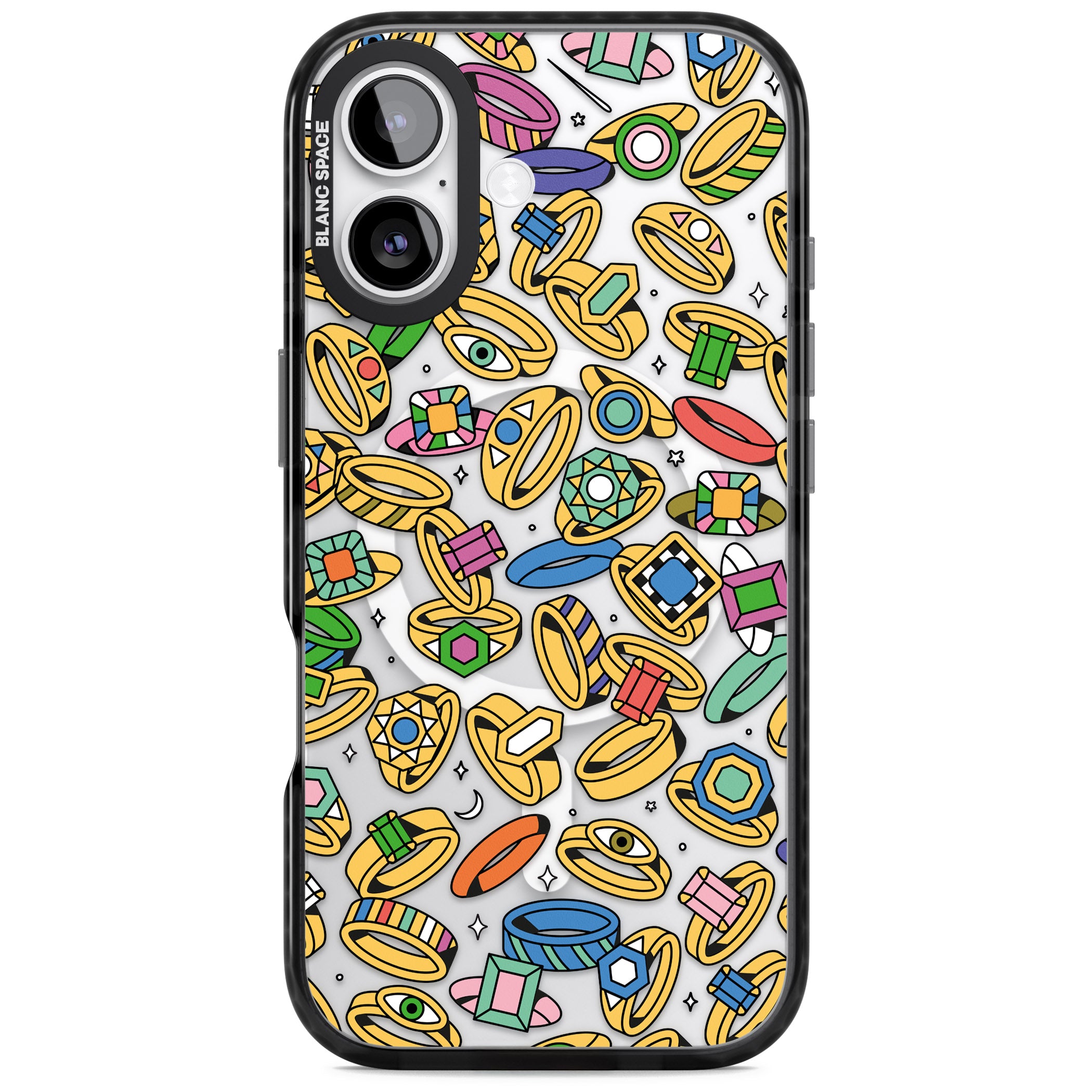 Gemstone Glitz iPhone 17 Impact Pro Black Phone Case