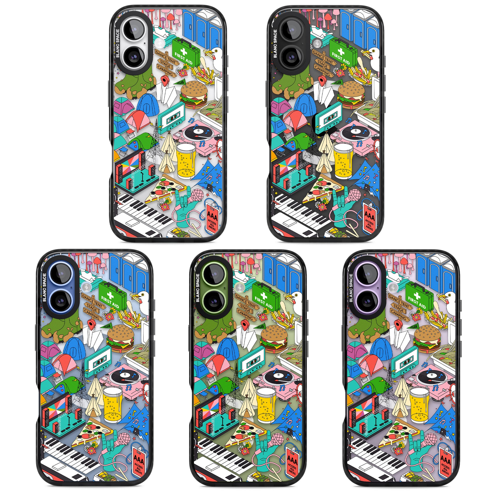 Festival Frenzy iPhone 17 Impact Pro Black Phone Case APT Impact Protection