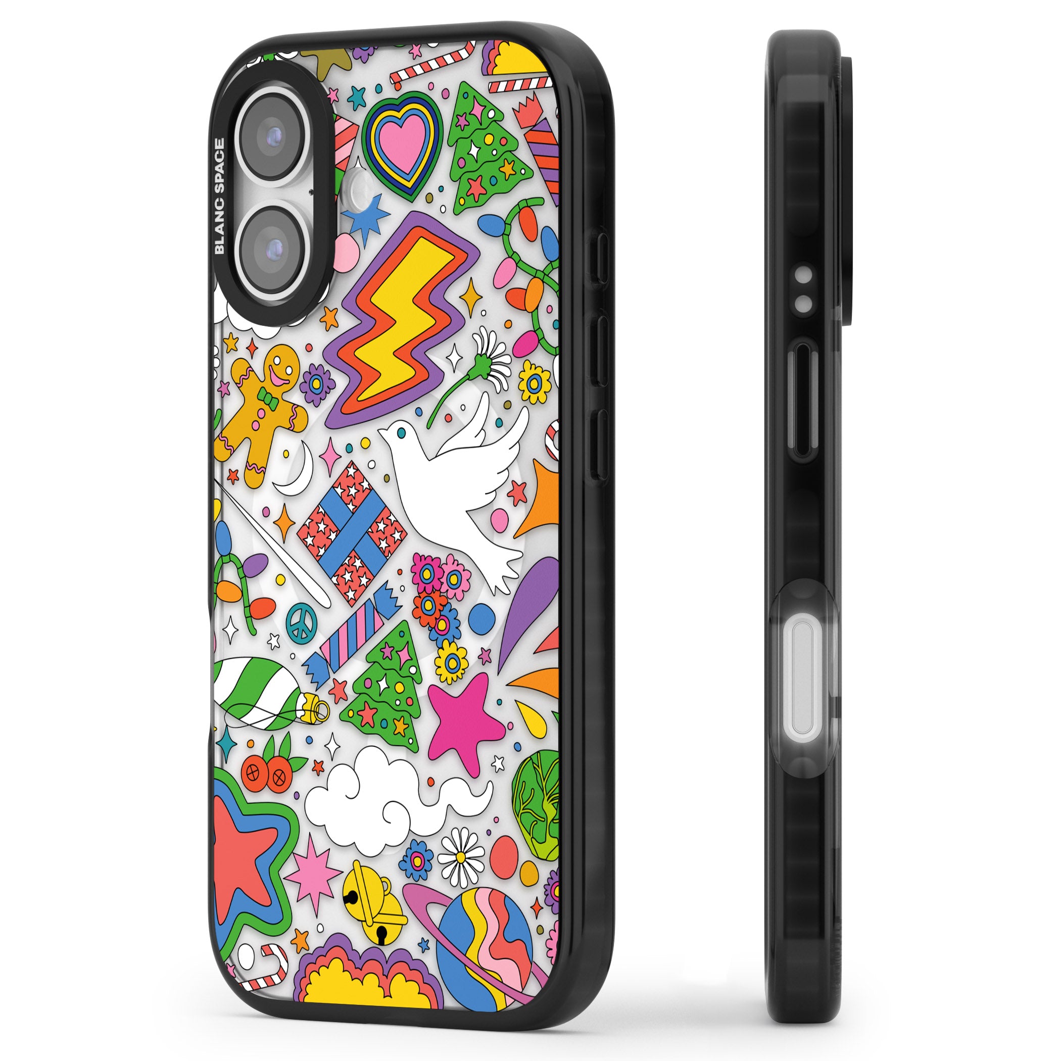 Whimsical Wonderland iPhone 17 Impact Pro Black Phone Case Side Profile