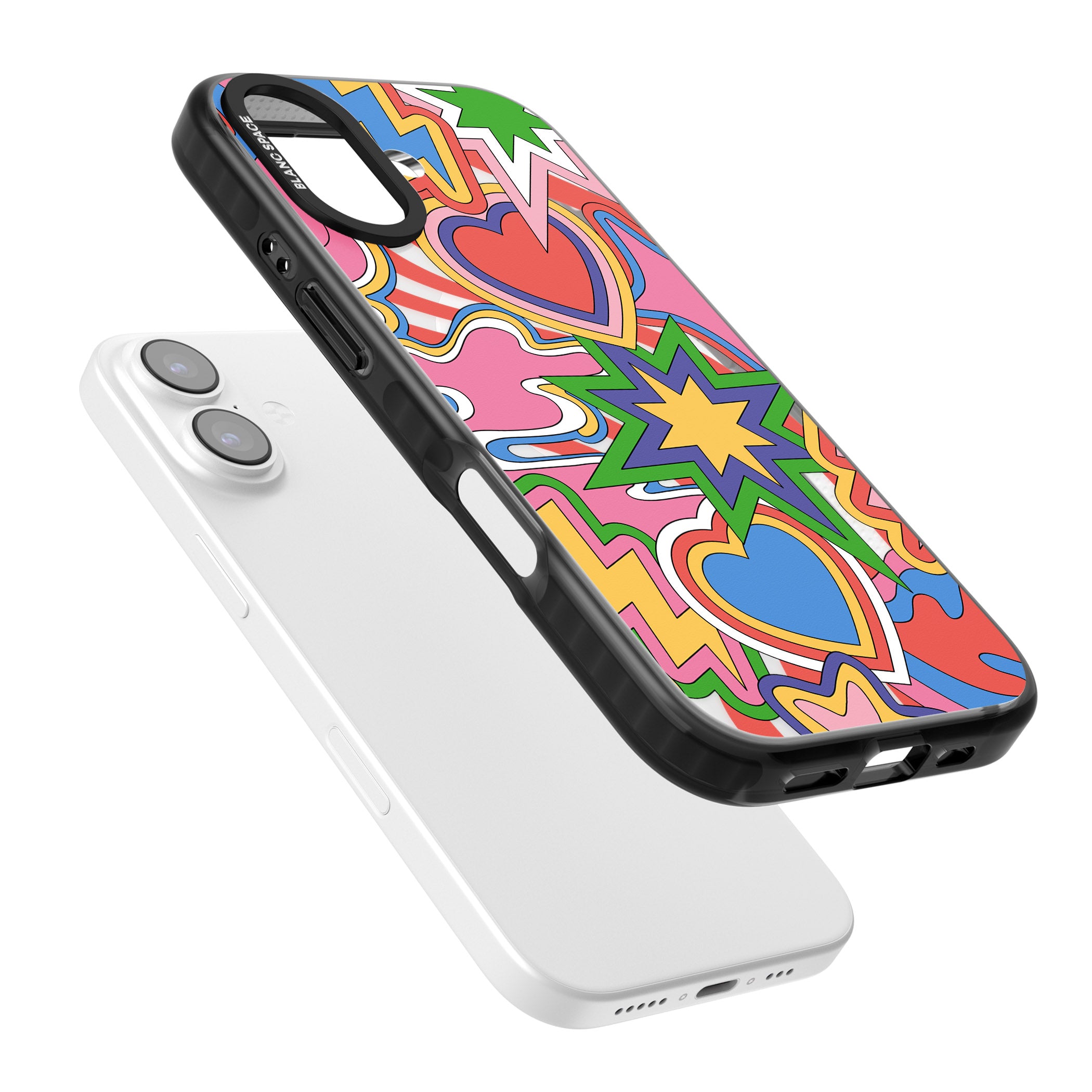 Psychedelic Pop Art Explosion iPhone 17 Impact Pro Black Phone Case Colours