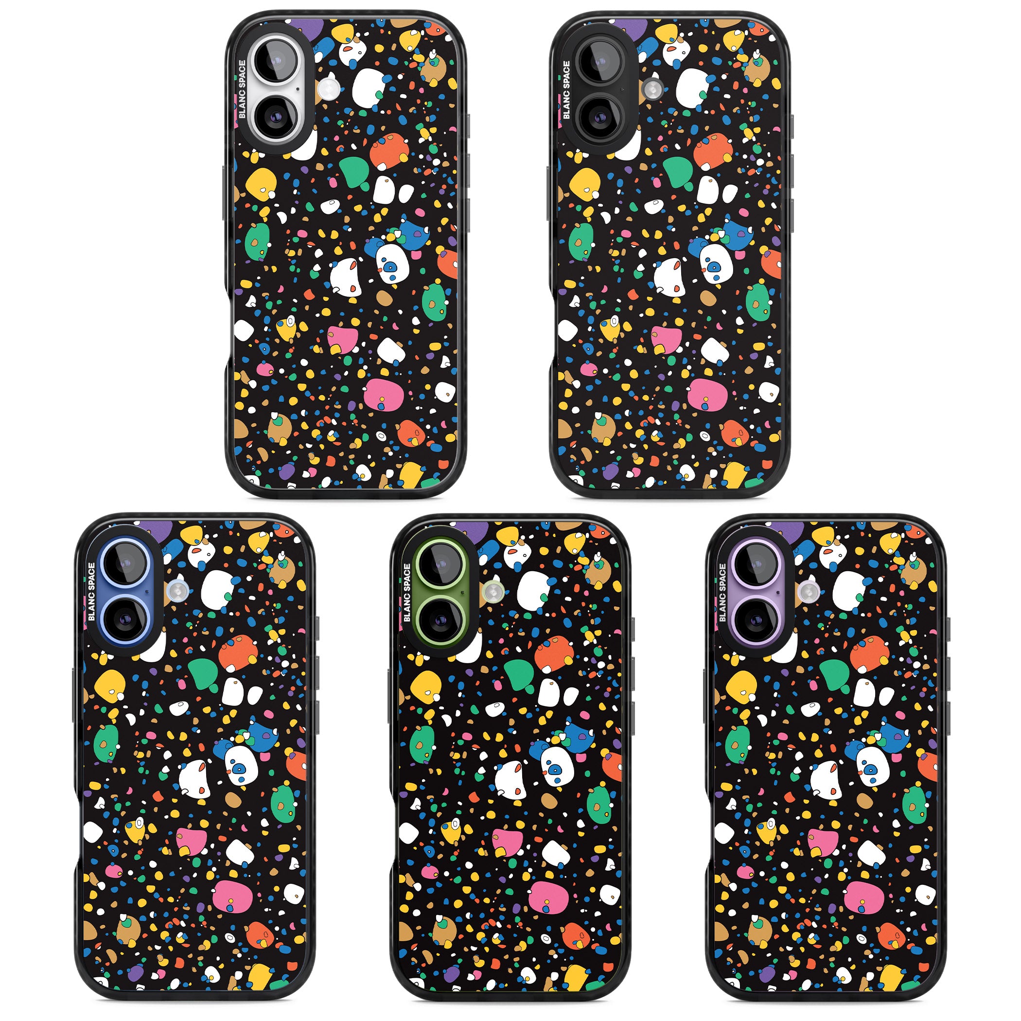 Colourful Confetti Pebbles (Black) iPhone 17 Impact Pro Black Phone Case APT Impact Protection