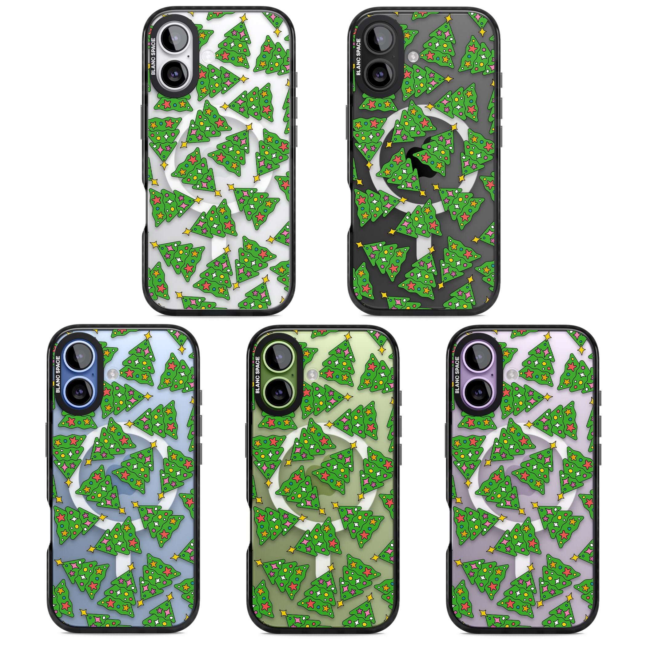 Christmas Tree Pattern iPhone 17 Impact Pro Black Phone Case APT Impact Protection