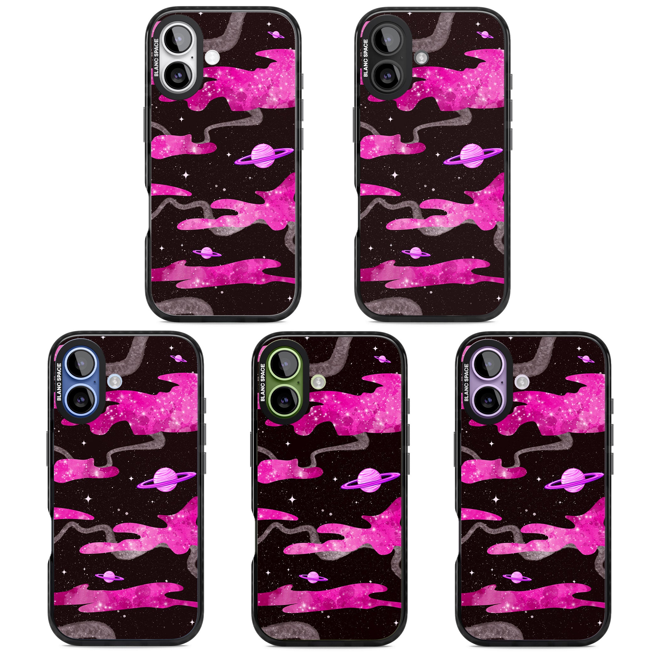 Pink Galaxy iPhone 17 Impact Pro Black Phone Case APT Impact Protection