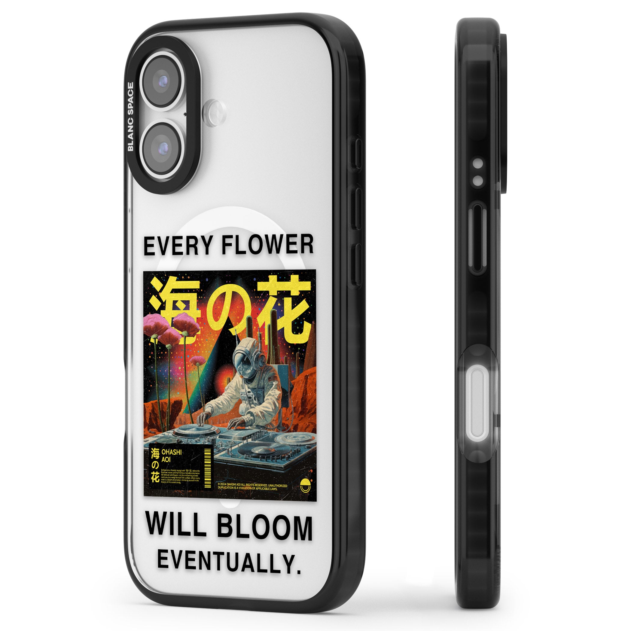 Every Flower Will Bloom Eventually iPhone 17 Impact Pro Black Phone Case Side Profile