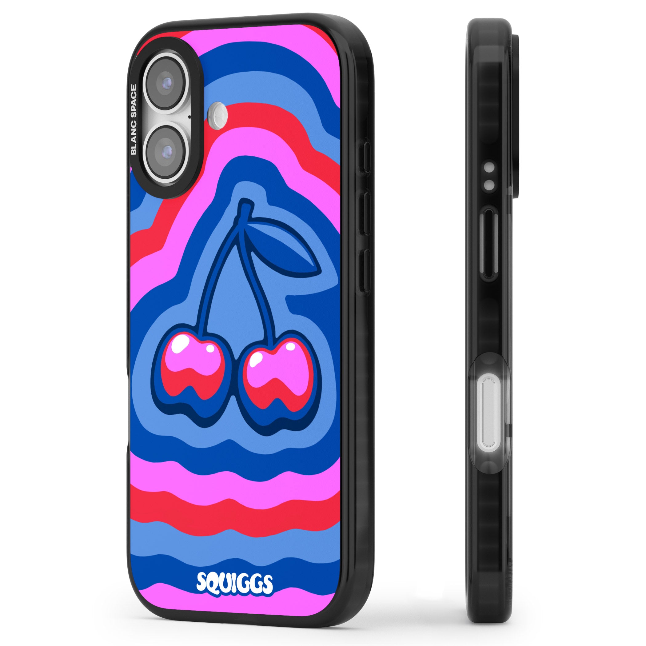 Cherry Rainbow iPhone 17 Impact Pro Black Phone Case Side Profile