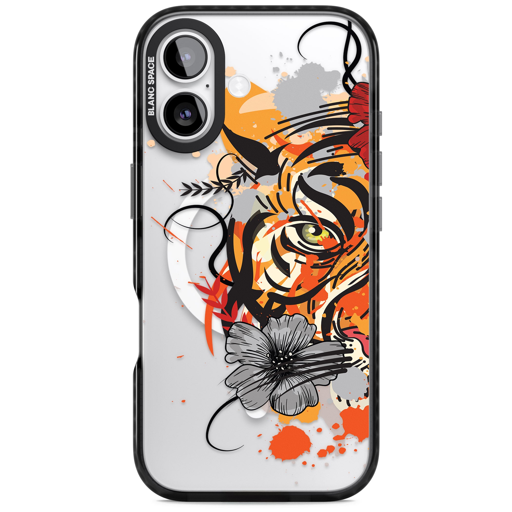 Sugar Skull Tiger iPhone 17 Impact Pro Black Phone Case
