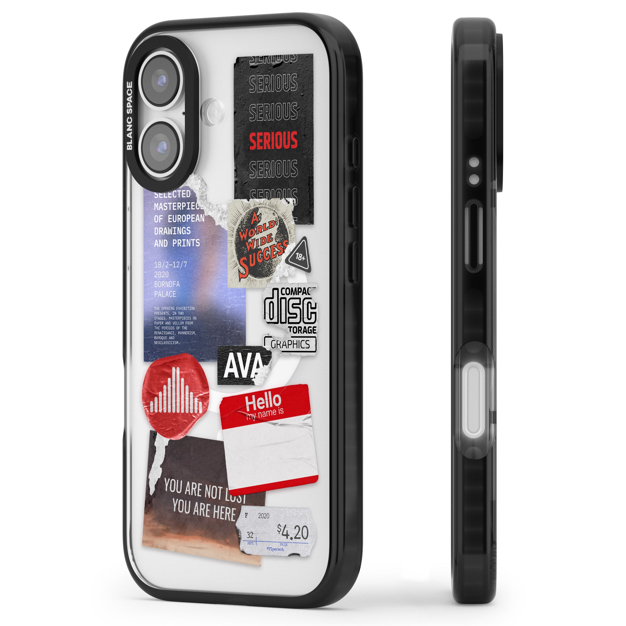 Red & Black Sticker Mix iPhone 17 Impact Pro Black Phone Case Side Profile