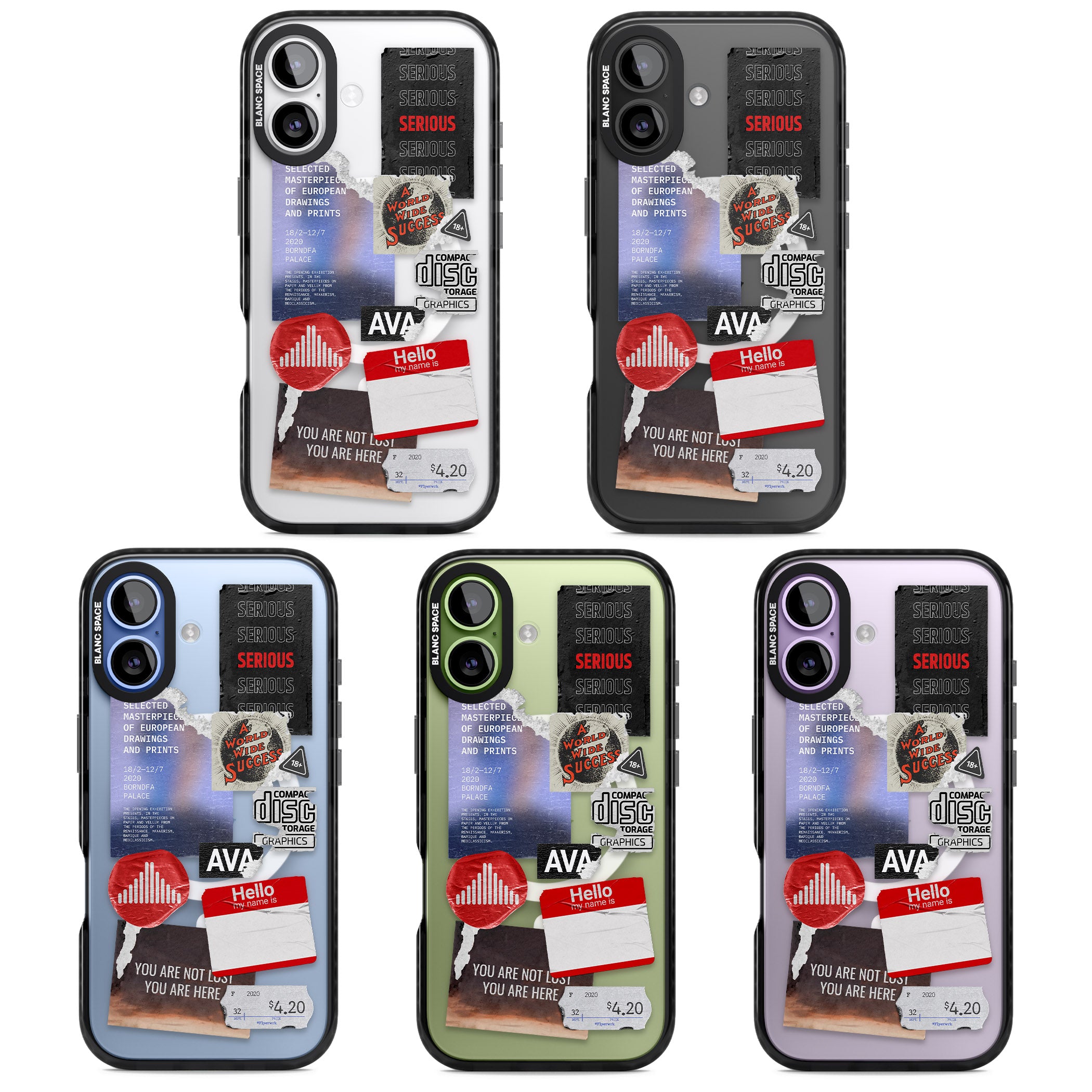 Red & Black Sticker Mix iPhone 17 Impact Pro Black Phone Case APT Impact Protection