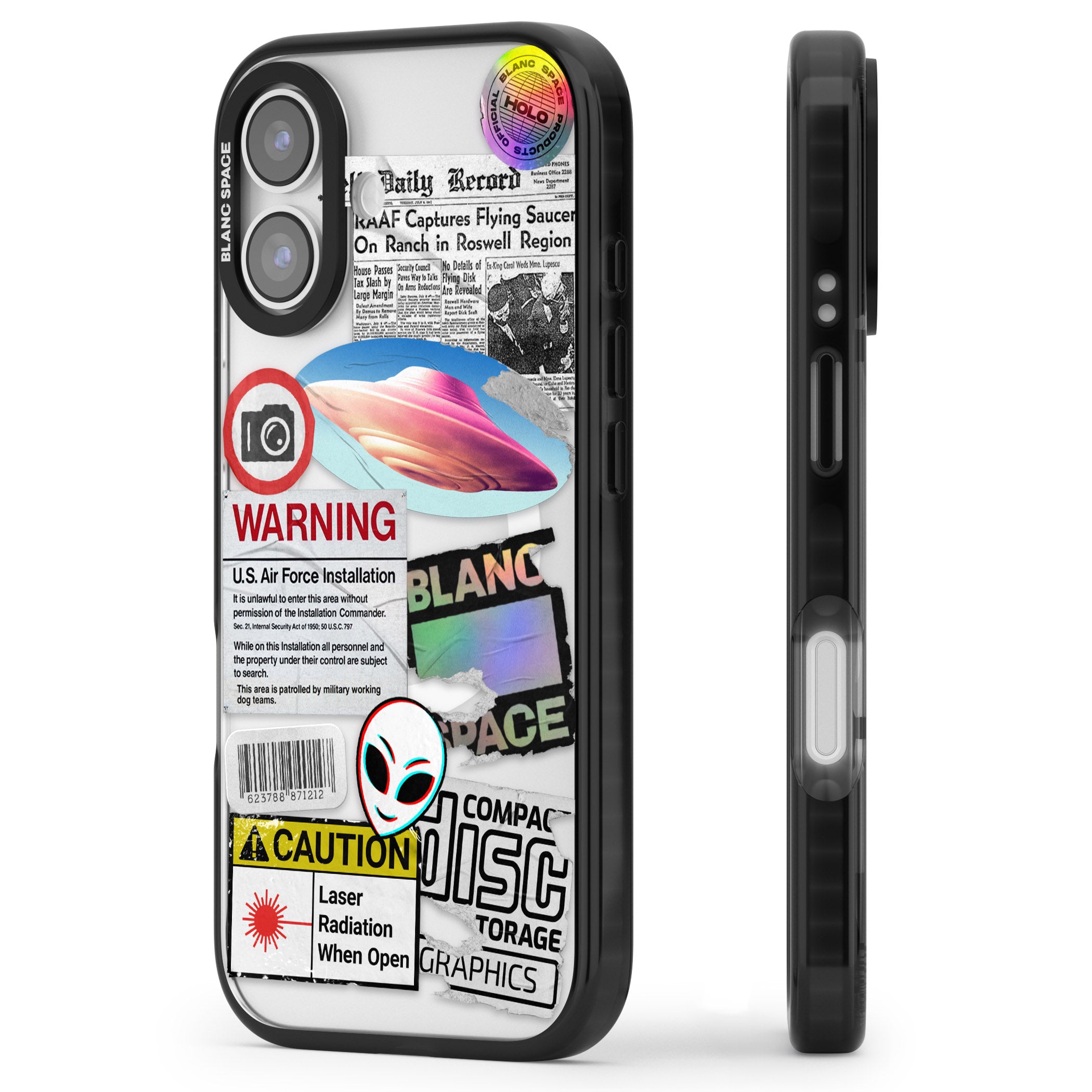Cosmic Encounters iPhone 17 Impact Pro Black Phone Case Side Profile