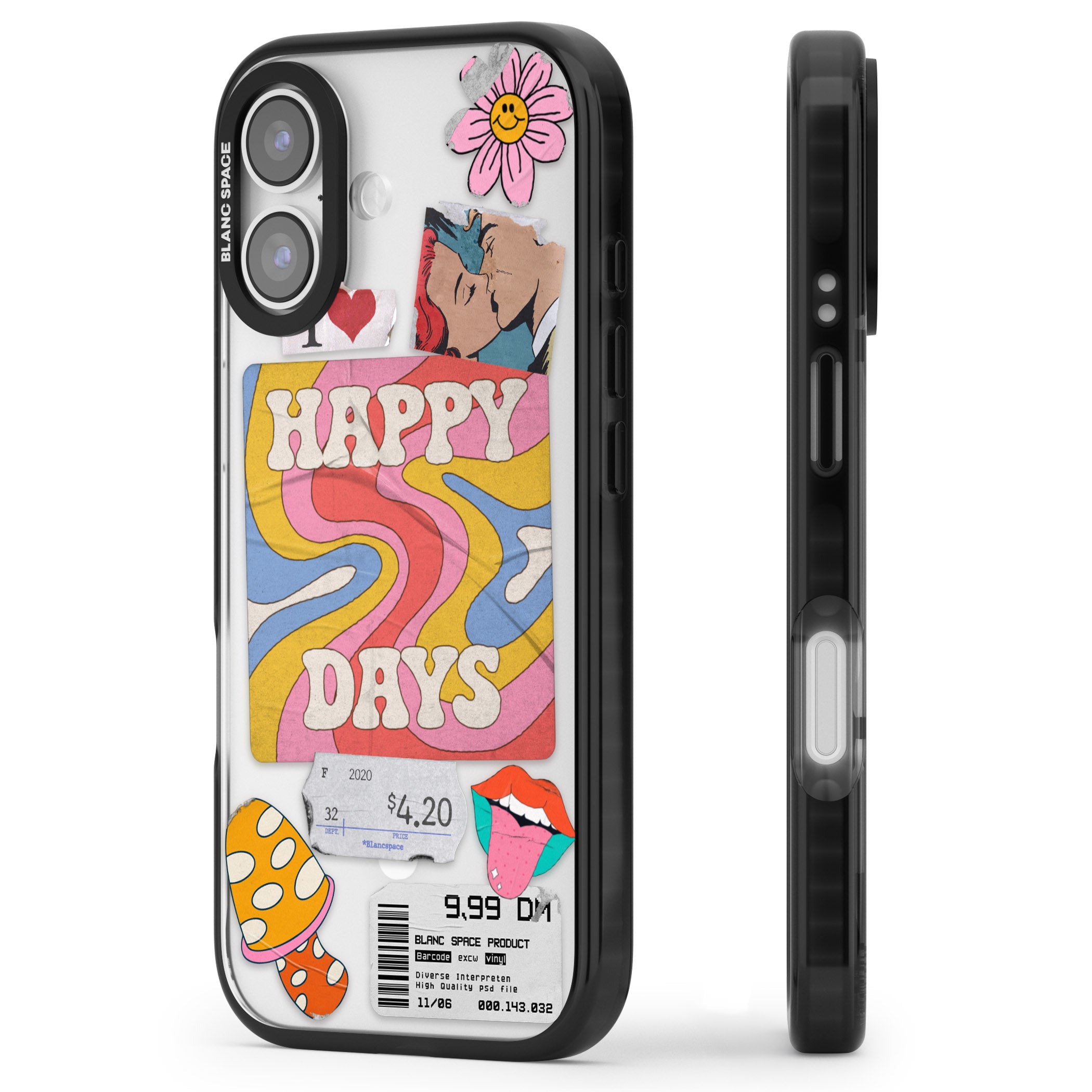 Groovy Trip iPhone 17 Impact Pro Black Phone Case Side Profile