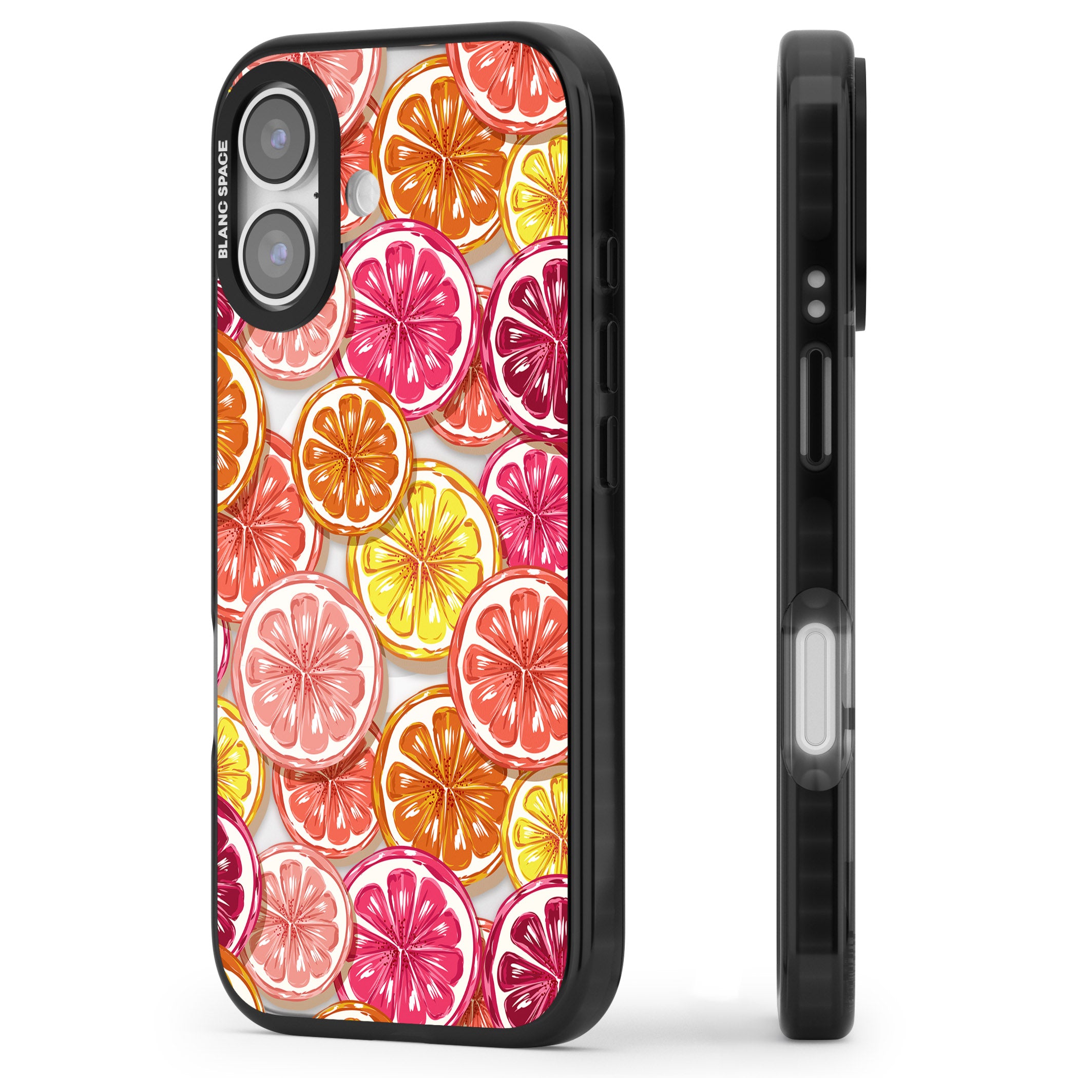 Citrus Fiesta iPhone 17 Impact Pro Black Phone Case Side Profile