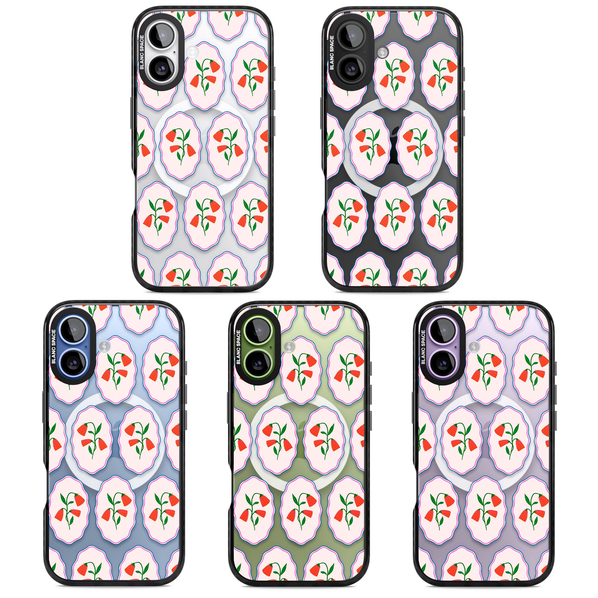 Rose Stamps iPhone 17 Impact Pro Black Phone Case APT Impact Protection