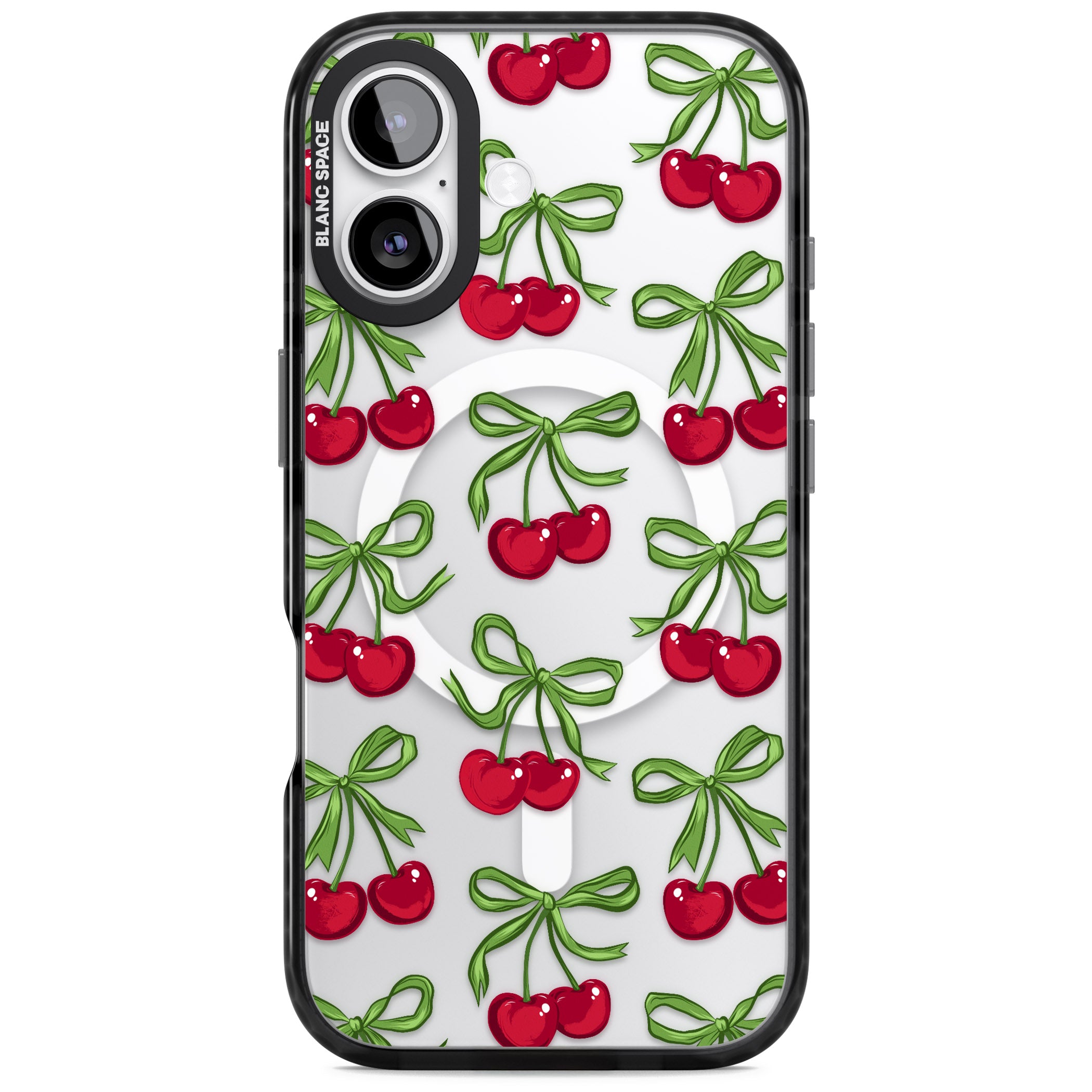 Cherry Bows iPhone 17 Impact Pro Black Phone Case