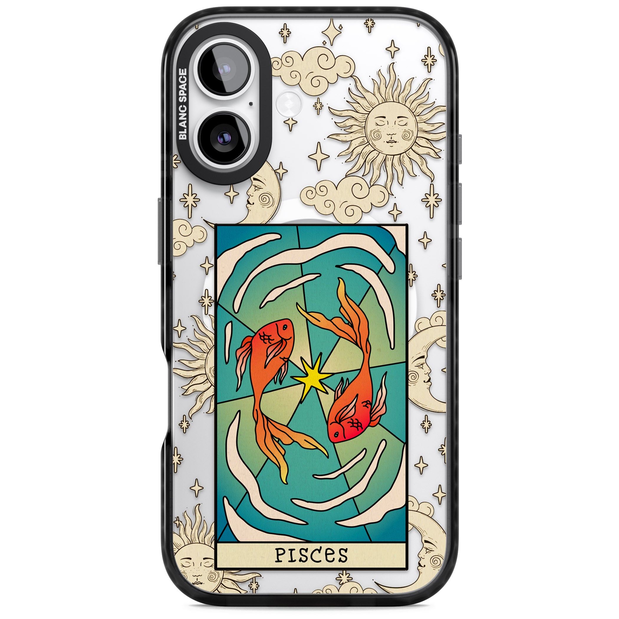 Celestial Zodiac Pisces iPhone 17 Impact Pro Black Phone Case