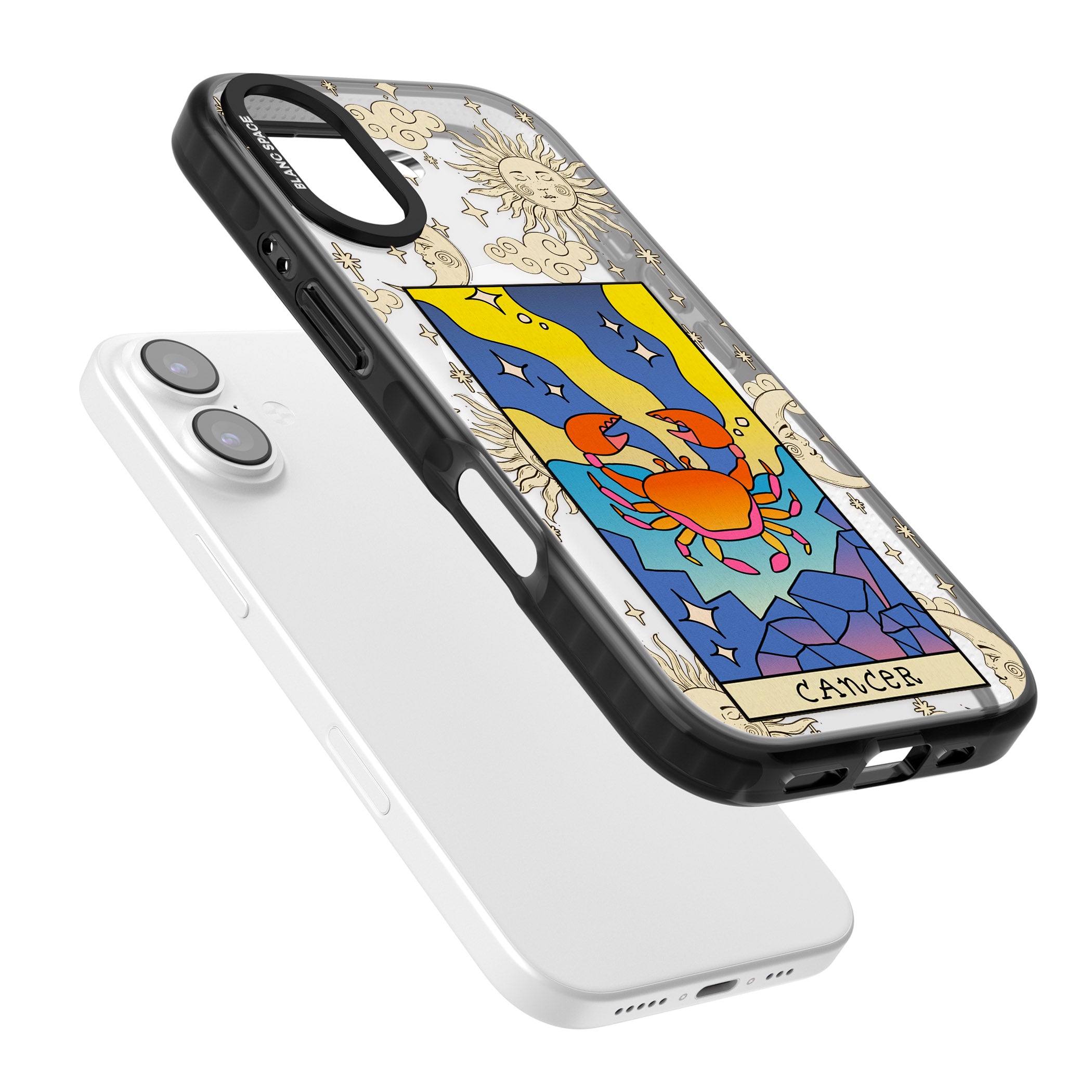 Celestial Zodiac Cancer iPhone 17 Impact Pro Black Phone Case Colours