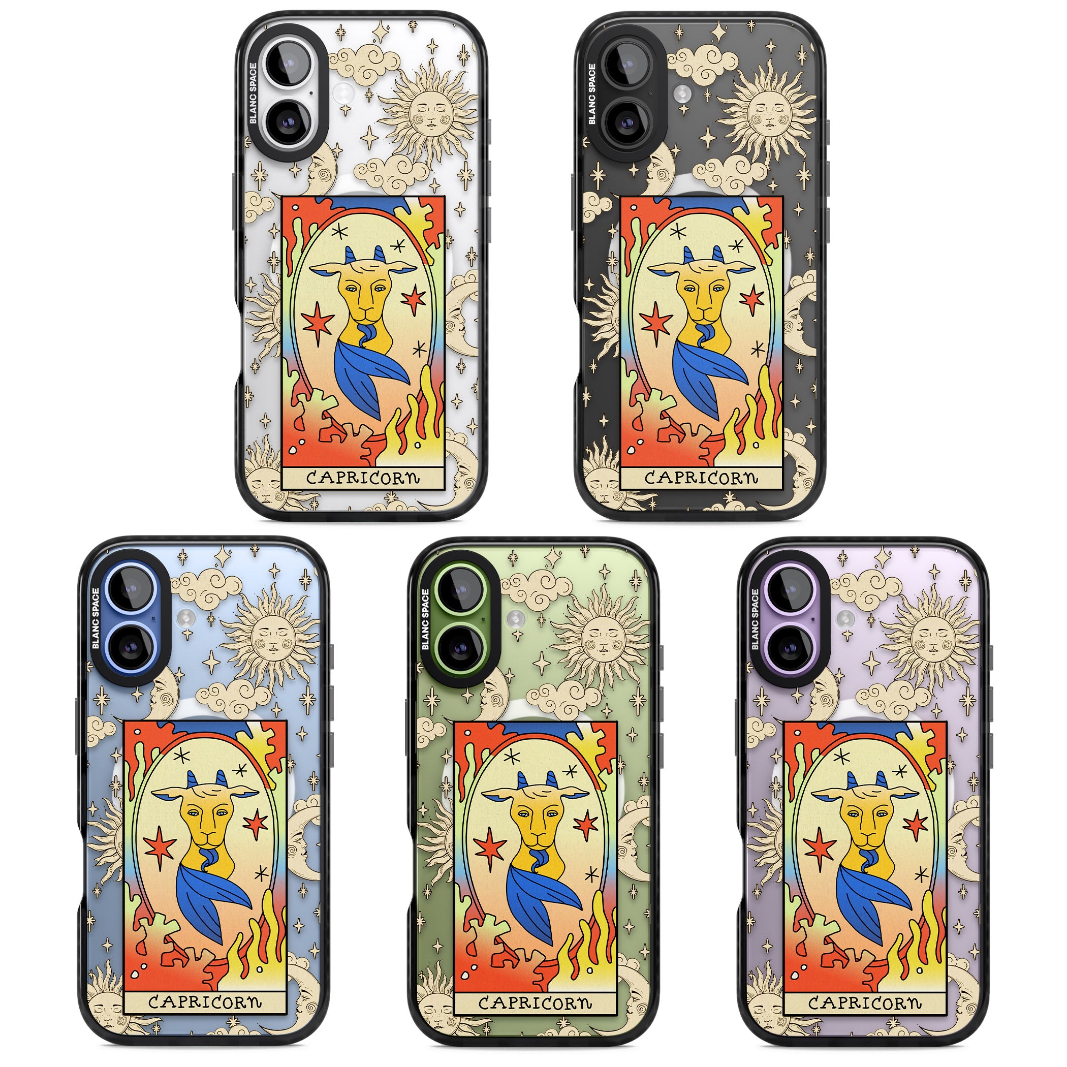 Celestial Zodiac Capricorn iPhone 17 Impact Pro Black Phone Case APT Impact Protection