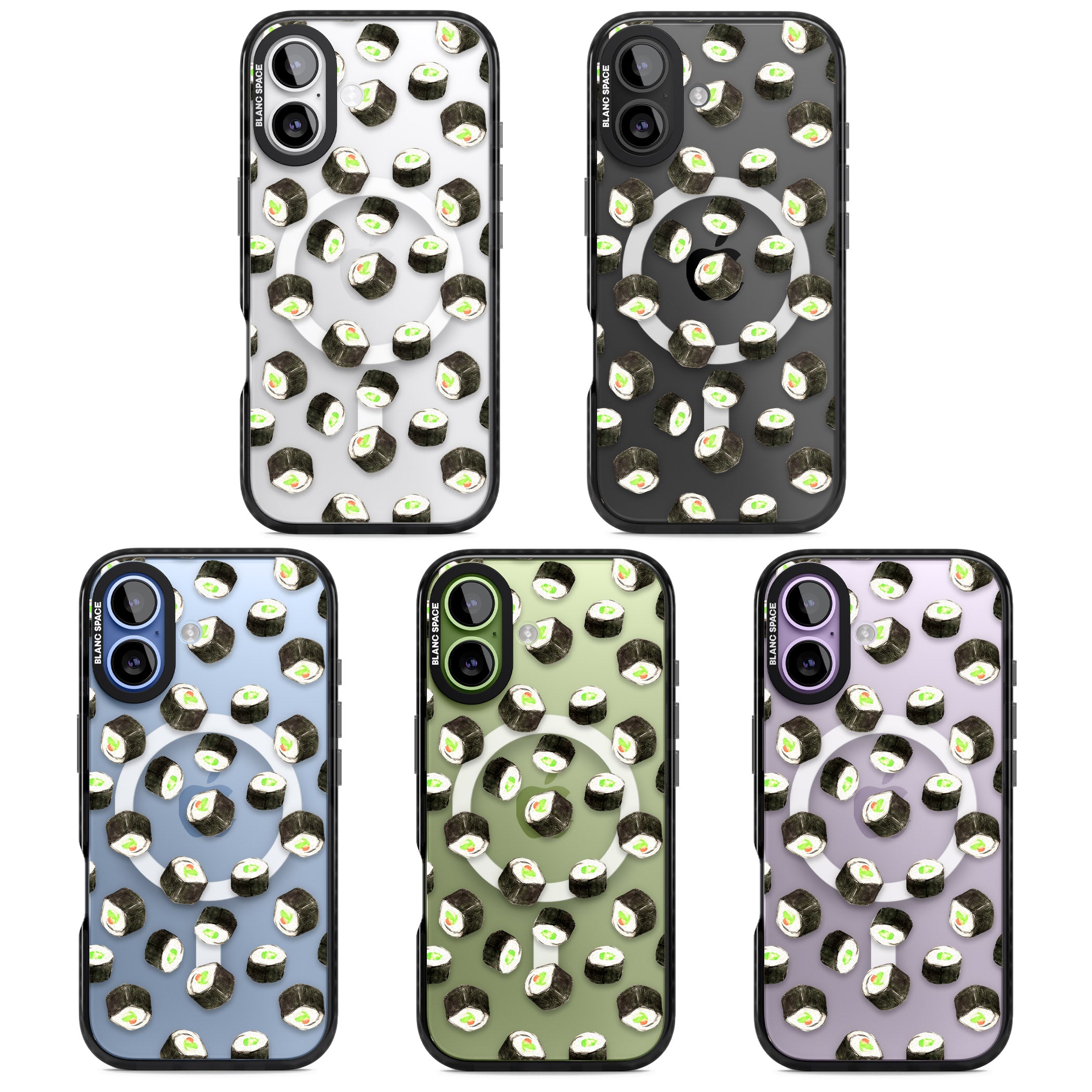 Sushi Pattern iPhone 17 Impact Pro Black Phone Case APT Impact Protection