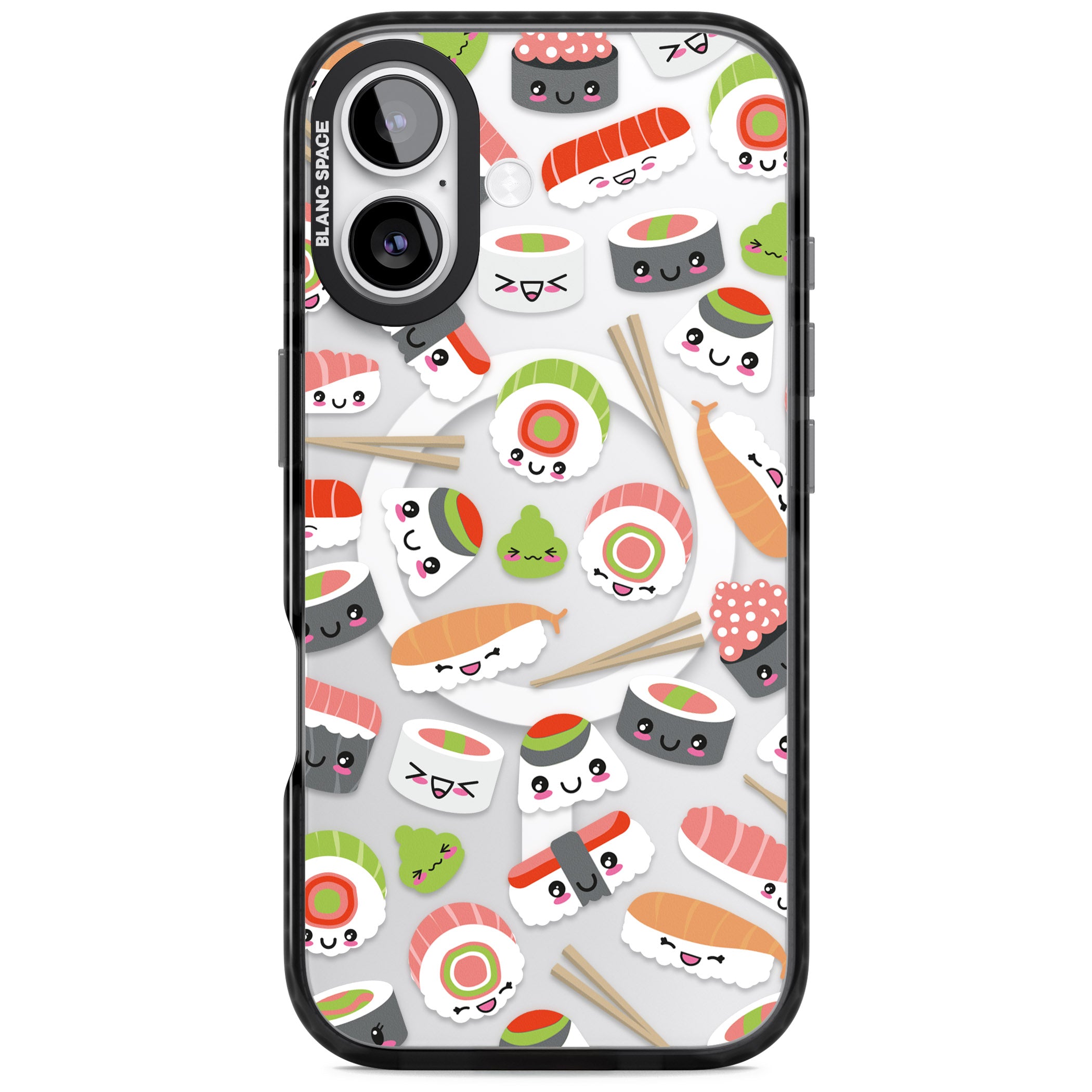 Kawaii Sushi Party iPhone 17 Impact Pro Black Phone Case