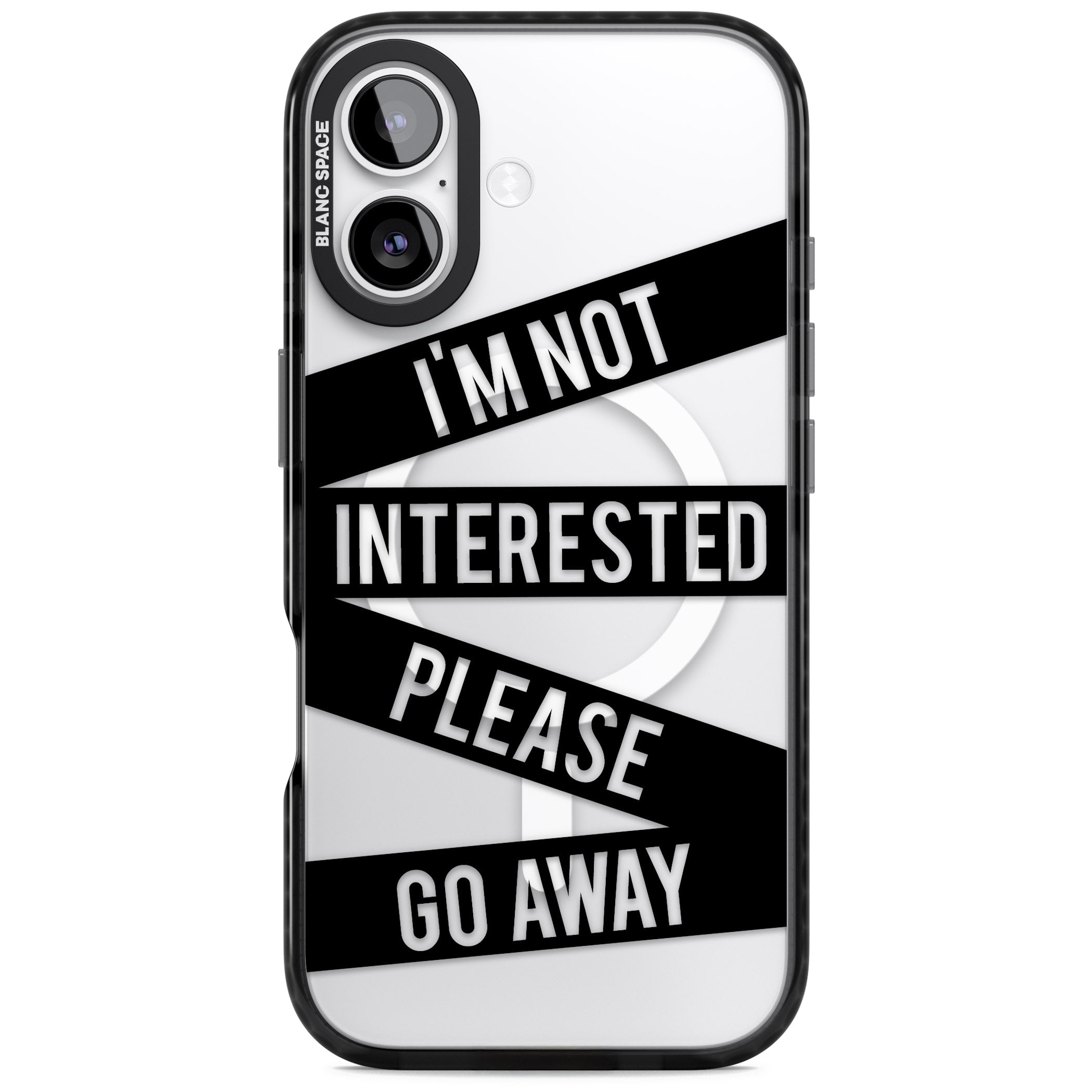 Not Interested Warning iPhone 17 Impact Pro Black Phone Case