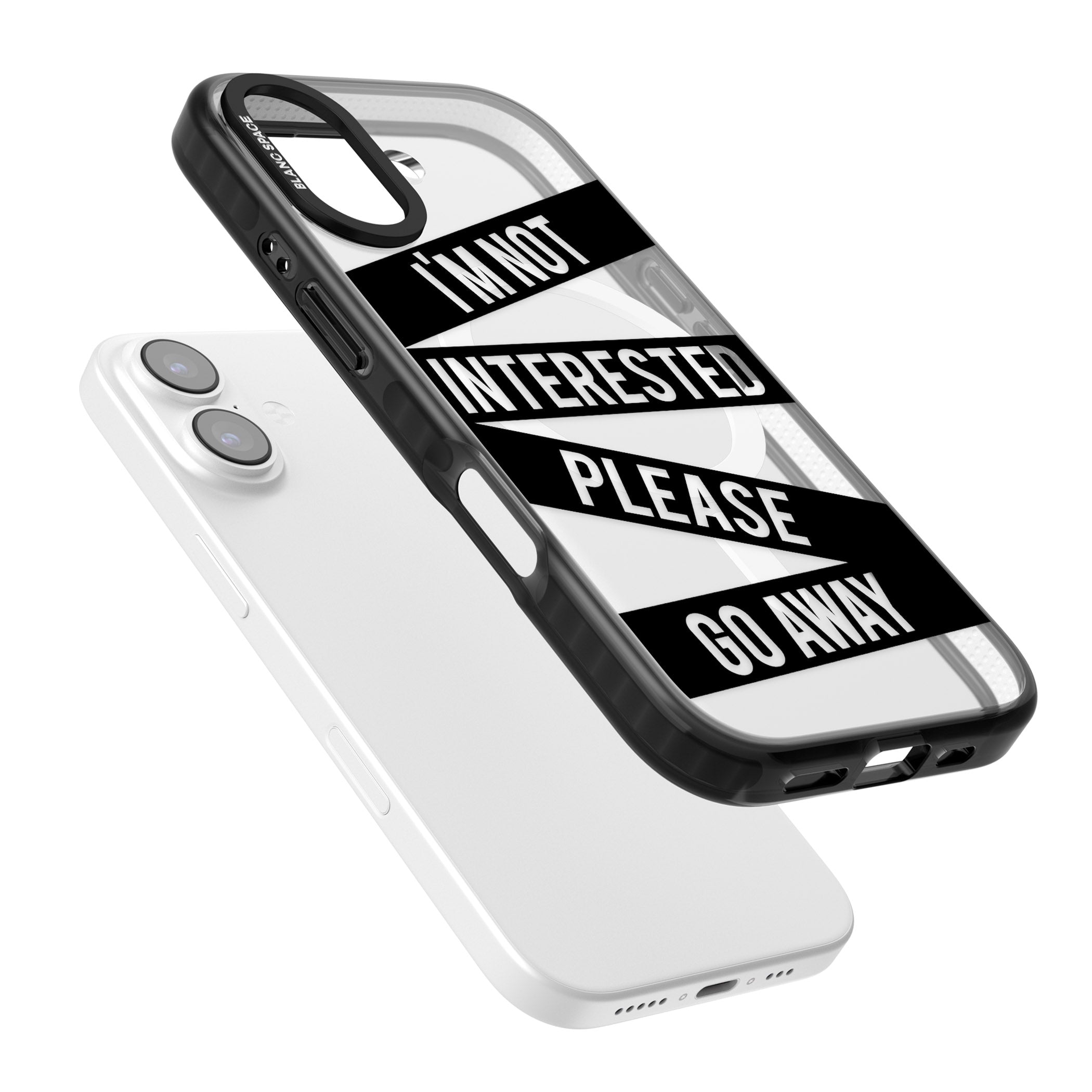 Not Interested Warning iPhone 17 Impact Pro Black Phone Case Colours