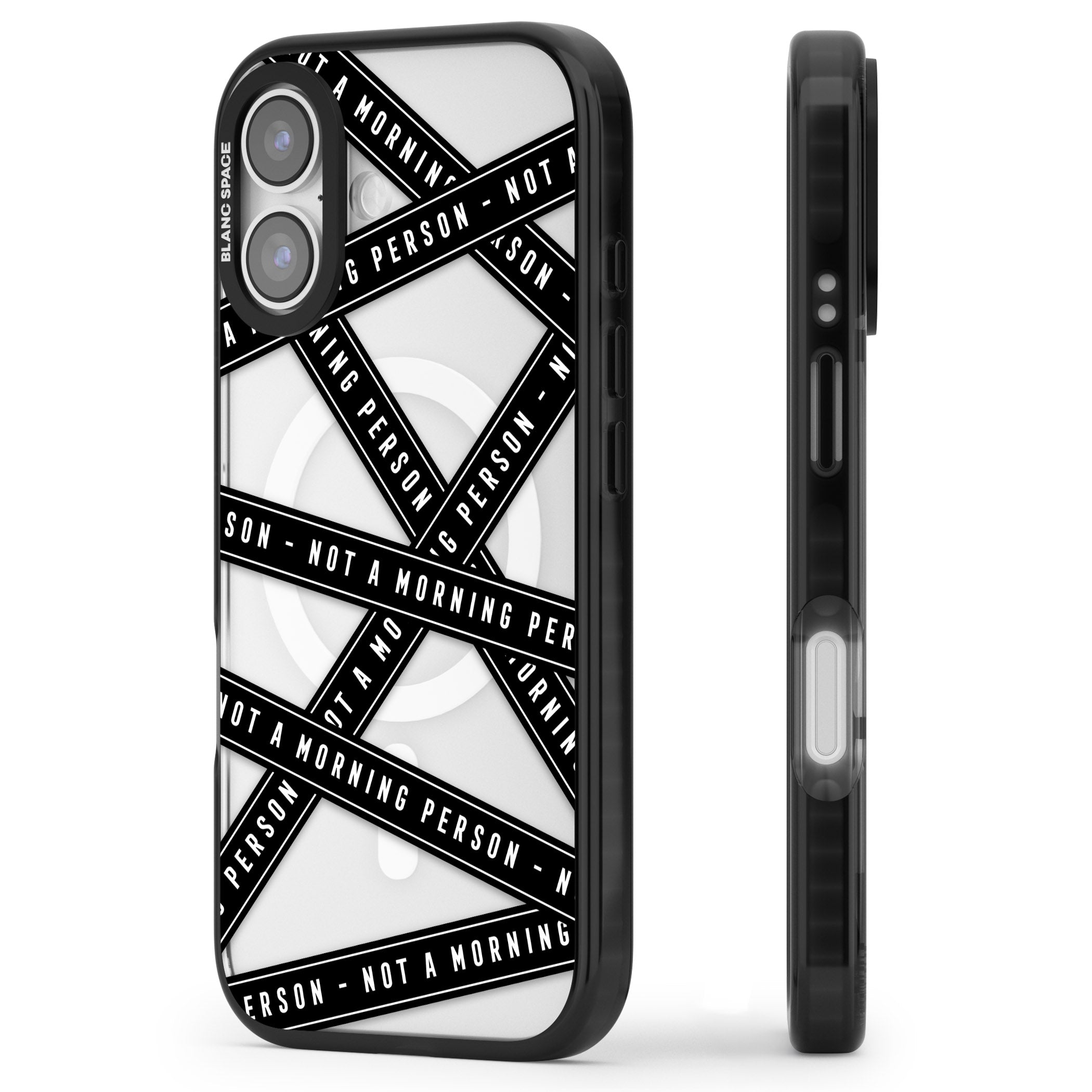 Not A Morning Person iPhone 17 Impact Pro Black Phone Case Side Profile