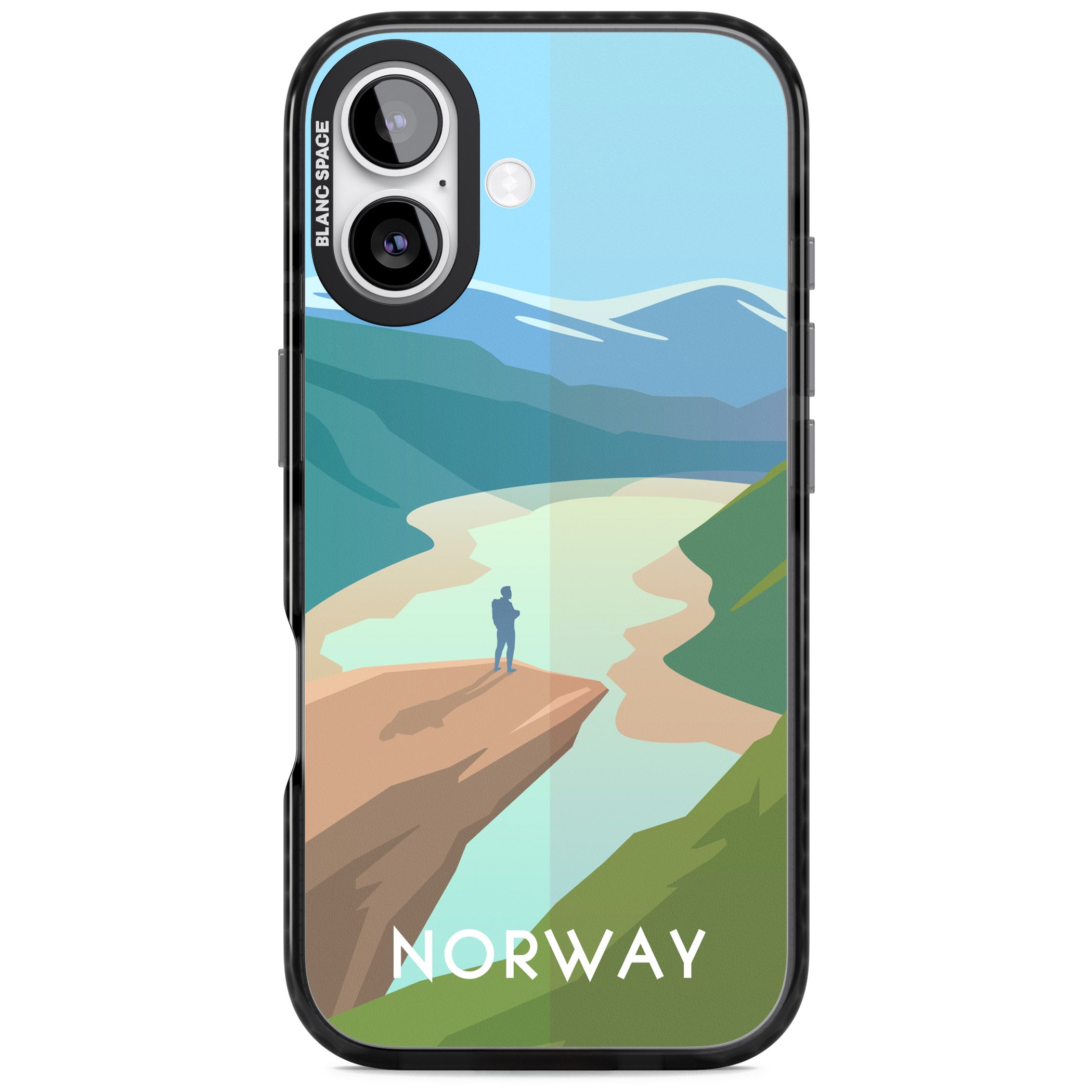 Vintage Travel Poster Norway iPhone 17 Impact Pro Black Phone Case