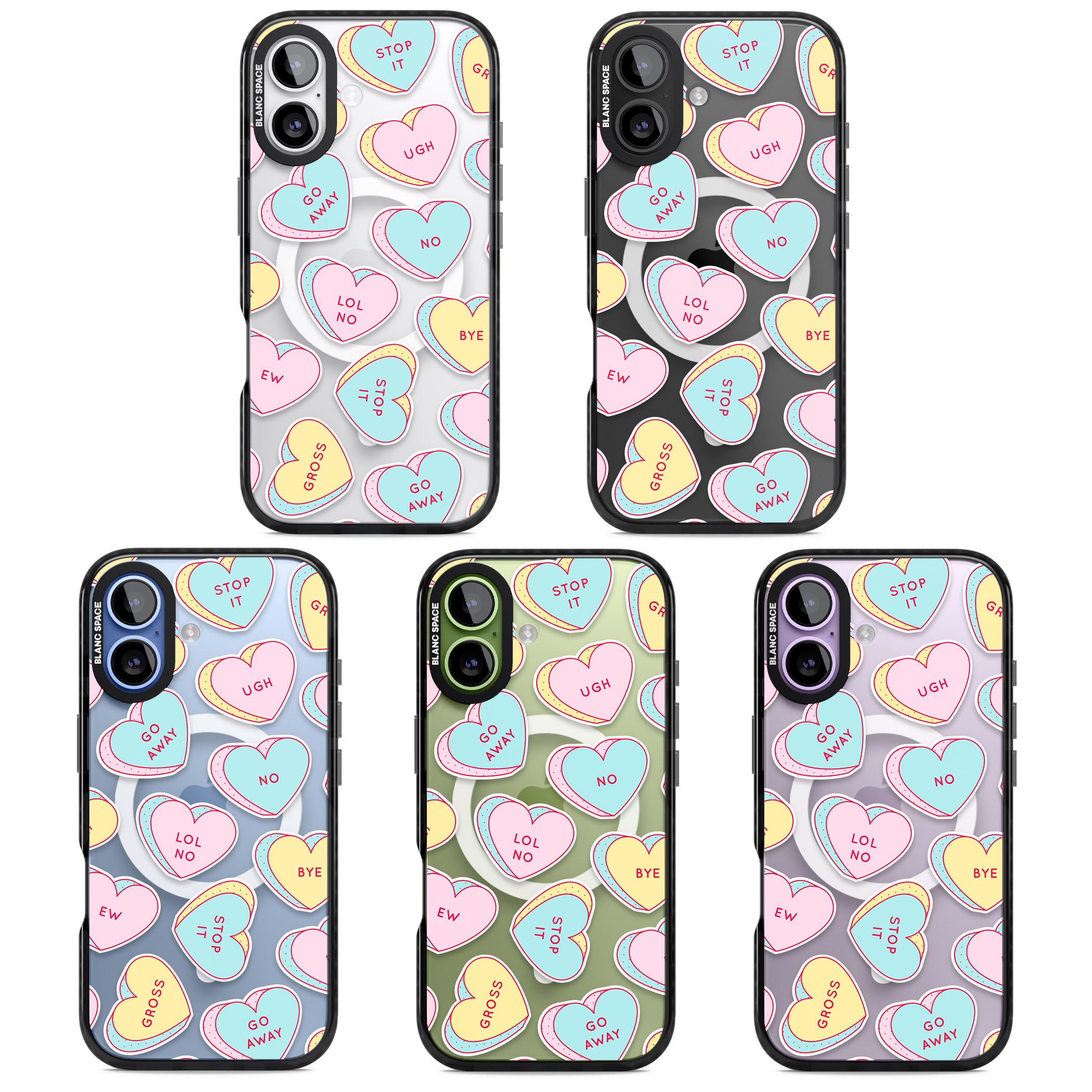 Sarcastic Love Hearts iPhone 17 Impact Pro Black Phone Case APT Impact Protection