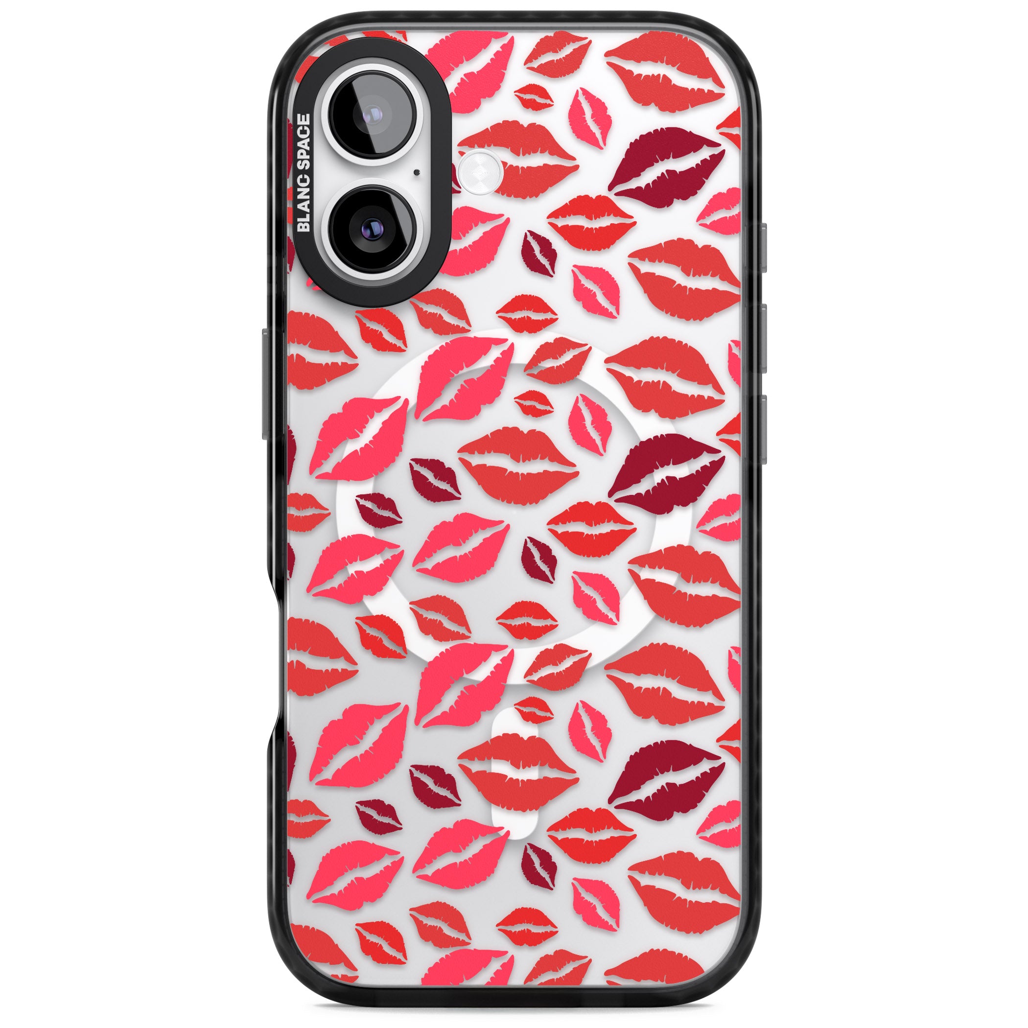 Lips Pattern iPhone 17 Impact Pro Black Phone Case