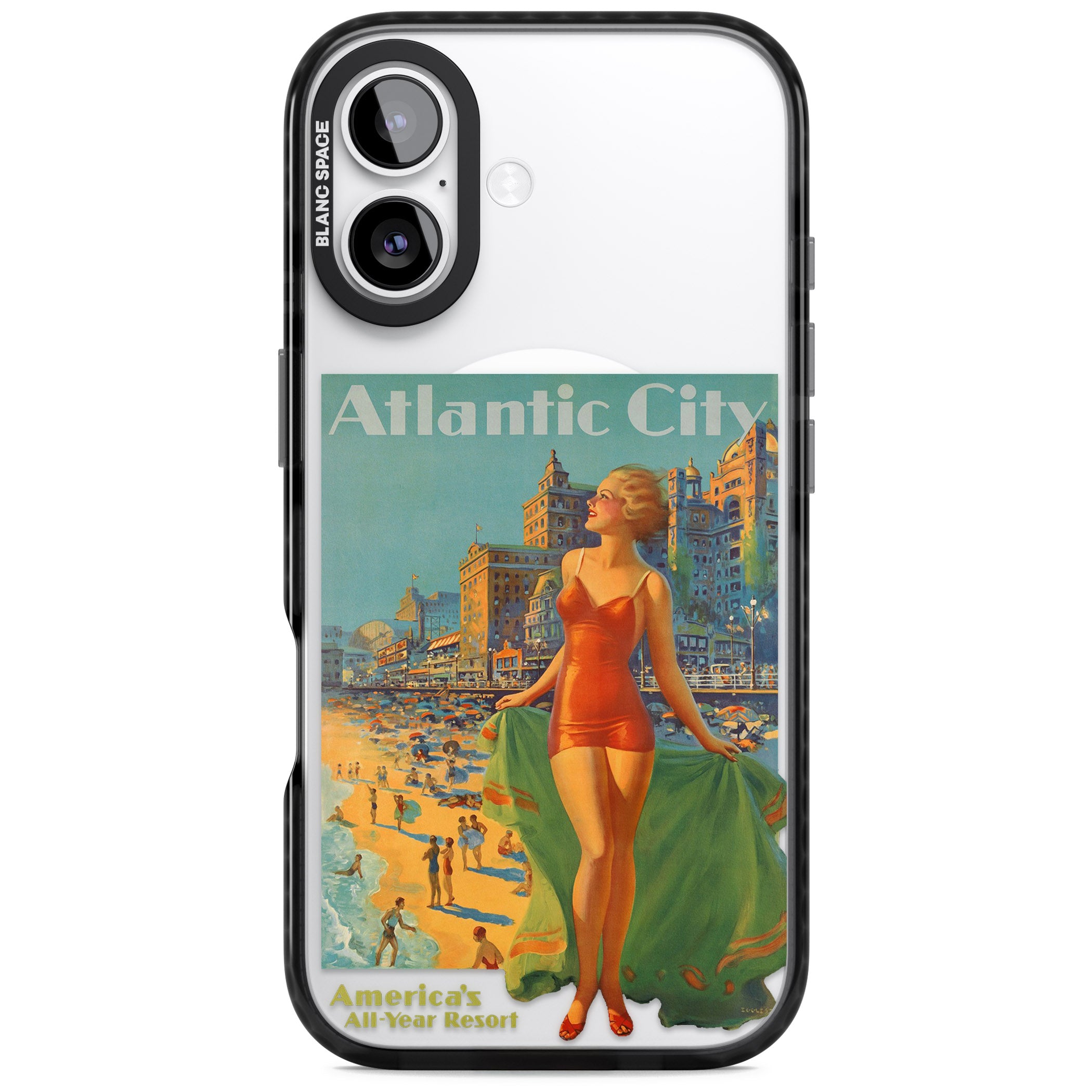 Atlantic City Vacation Poster iPhone 17 Impact Pro Black Phone Case