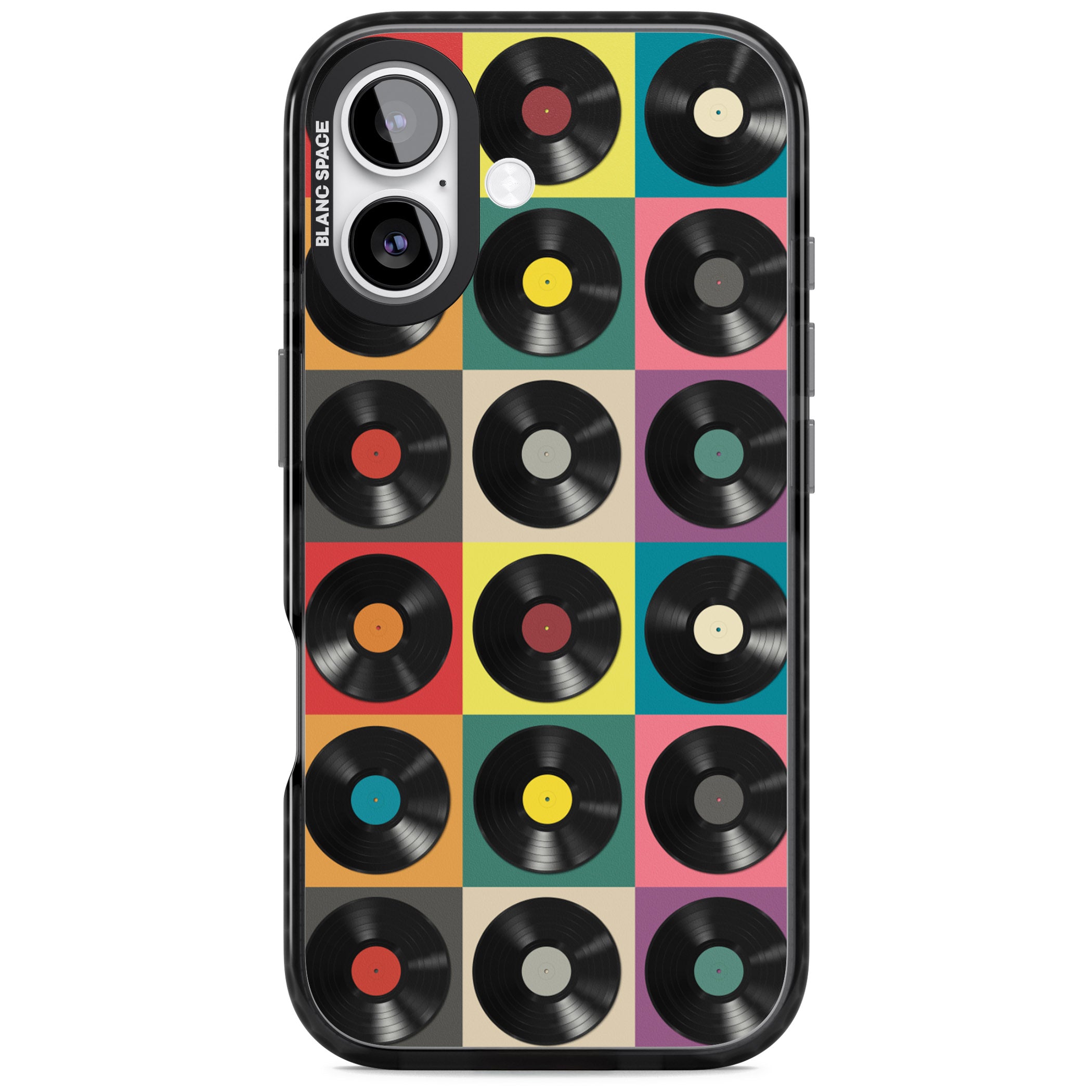 Vinyl Record Pattern iPhone 17 Impact Pro Black Phone Case