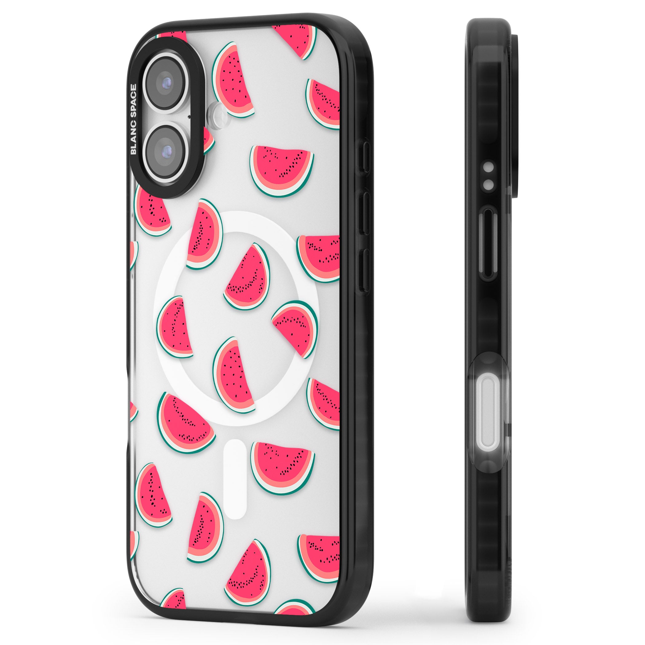 Watermelon Slices iPhone 17 Impact Pro Black Phone Case Side Profile