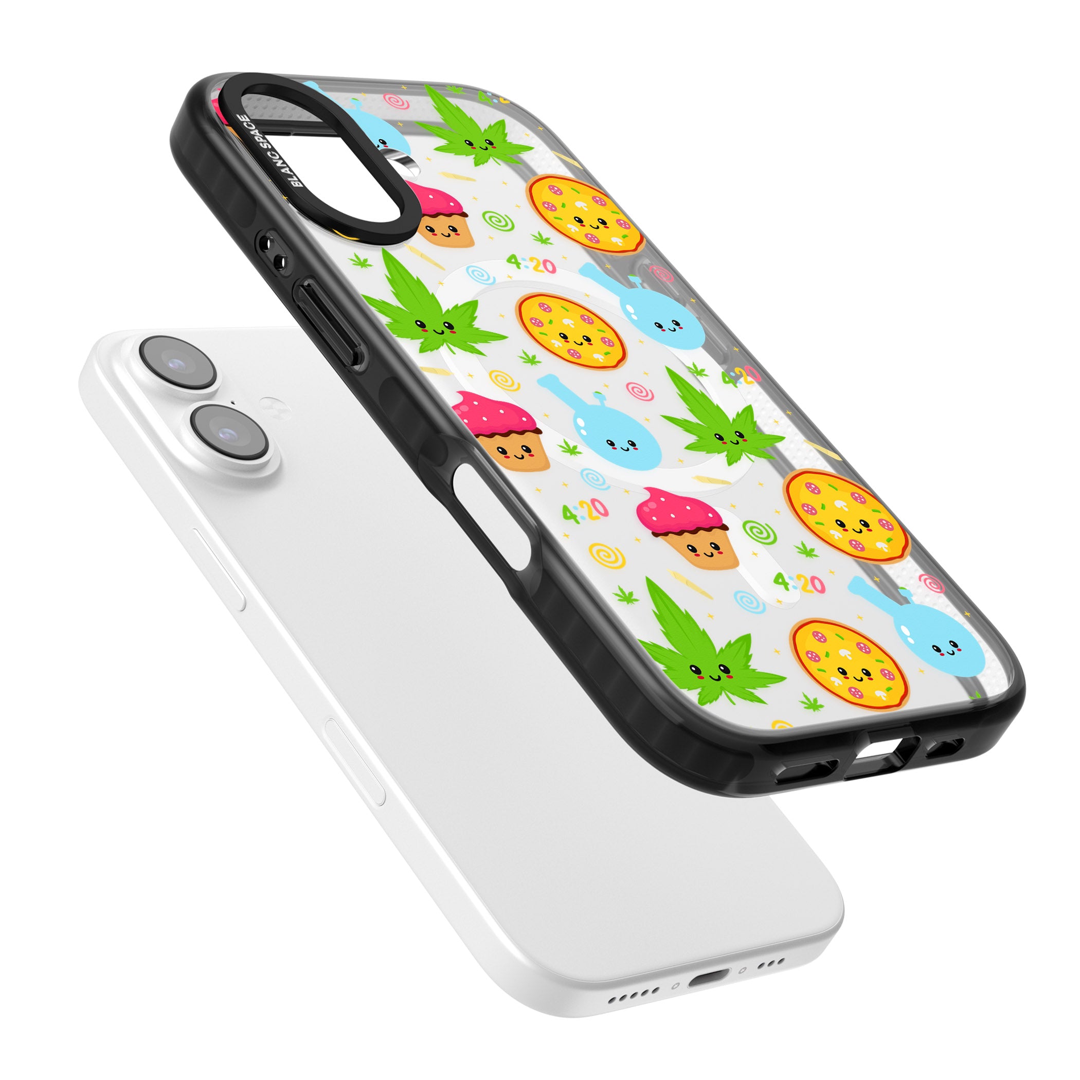 Kawaii Weed Pattern iPhone 17 Impact Pro Black Phone Case Colours