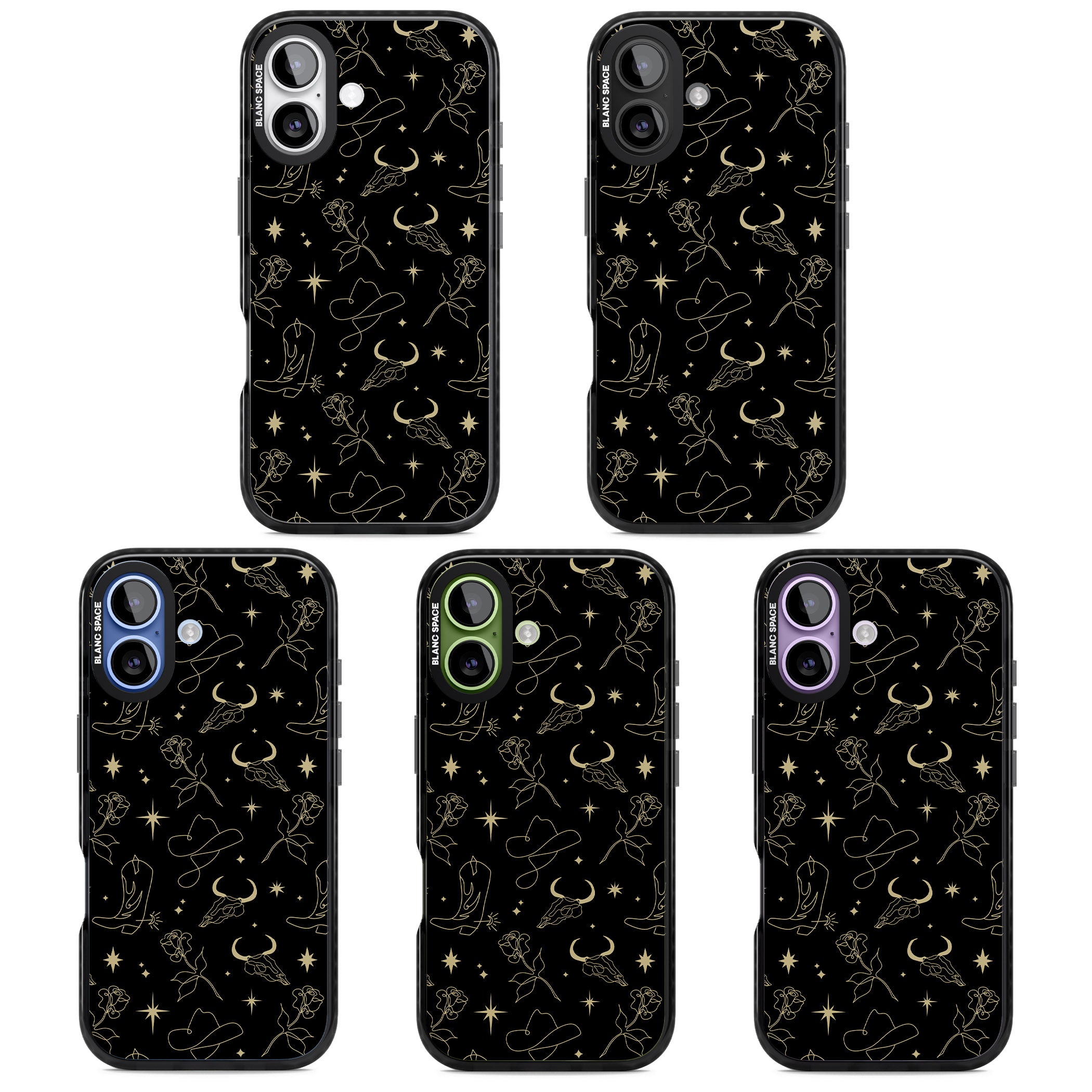 Celestial West Pattern iPhone 17 Impact Pro Black Phone Case APT Impact Protection