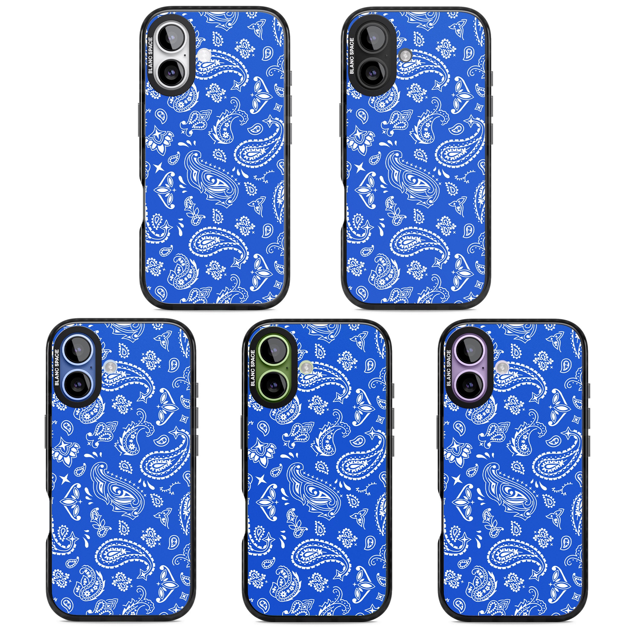 Blue Bandana iPhone 17 Impact Pro Black Phone Case APT Impact Protection