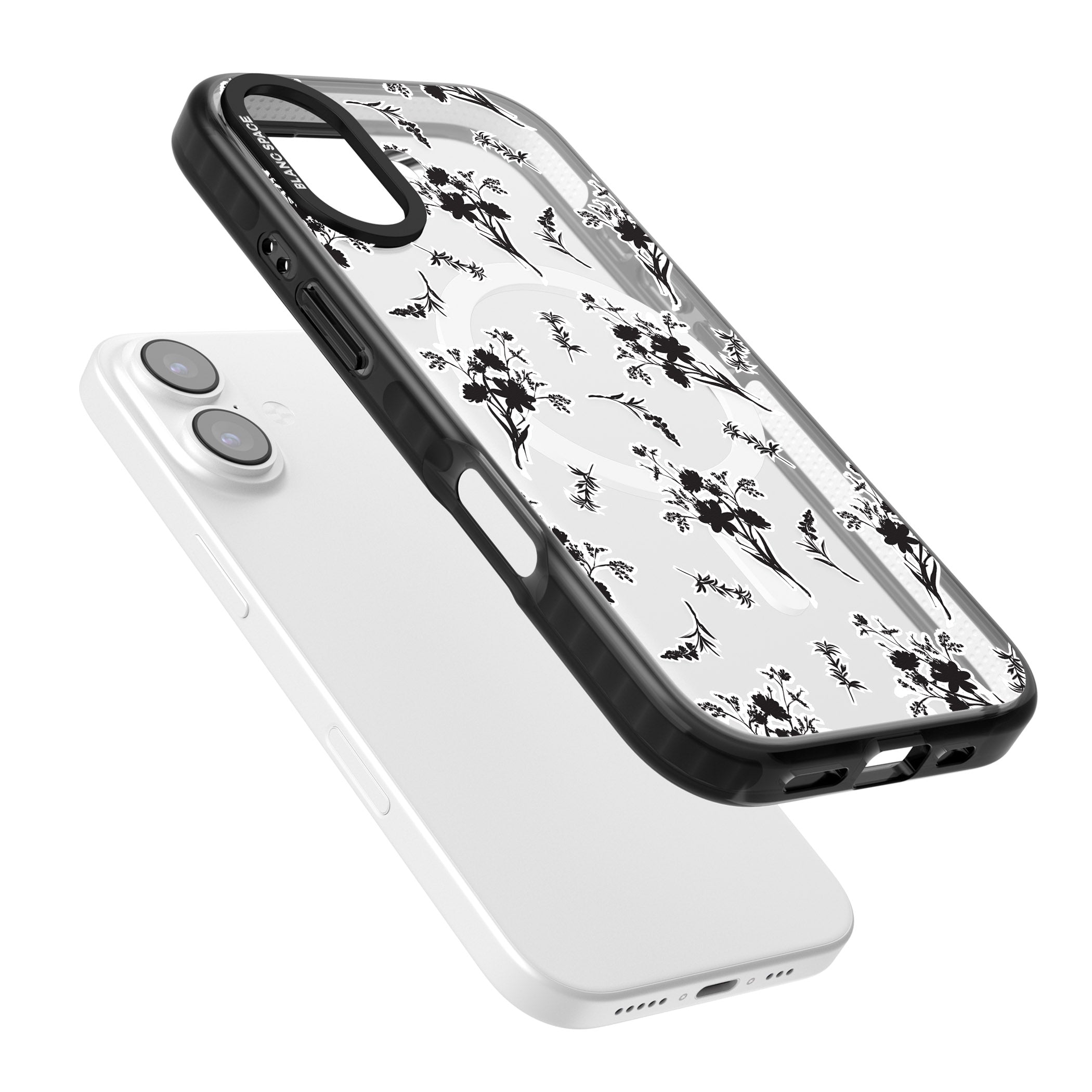 Black Sticker Wildflowers iPhone 17 Impact Pro Black Phone Case Colours