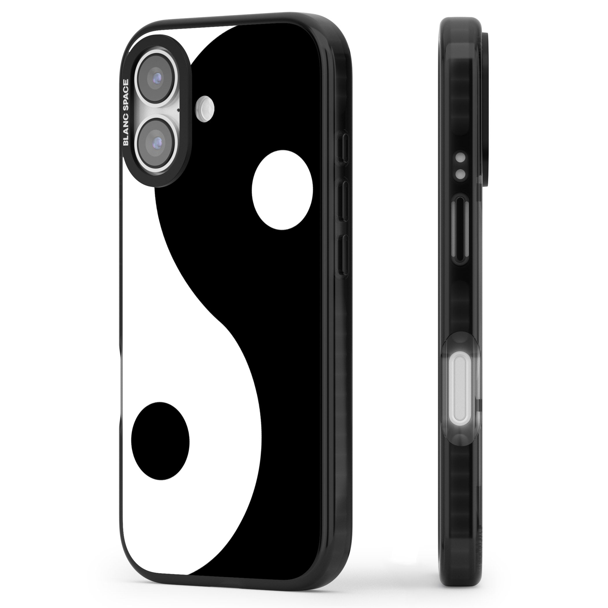 Large Yin Yang iPhone 17 Impact Pro Black Phone Case Side Profile