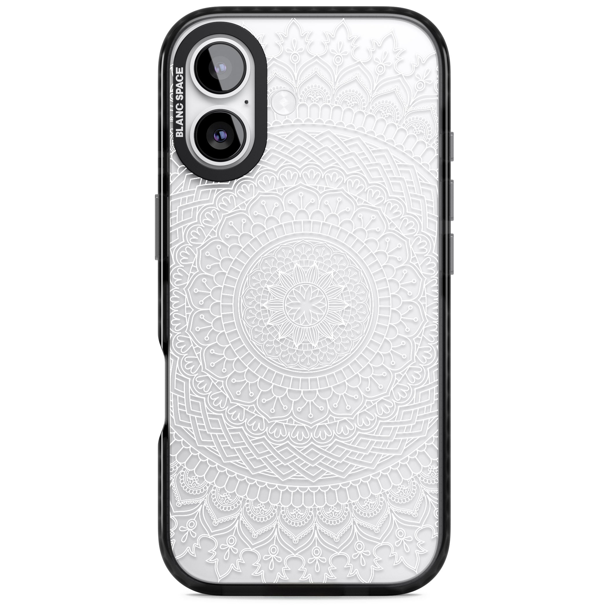 Intricate White Mandala iPhone 17 Impact Black Phone Case