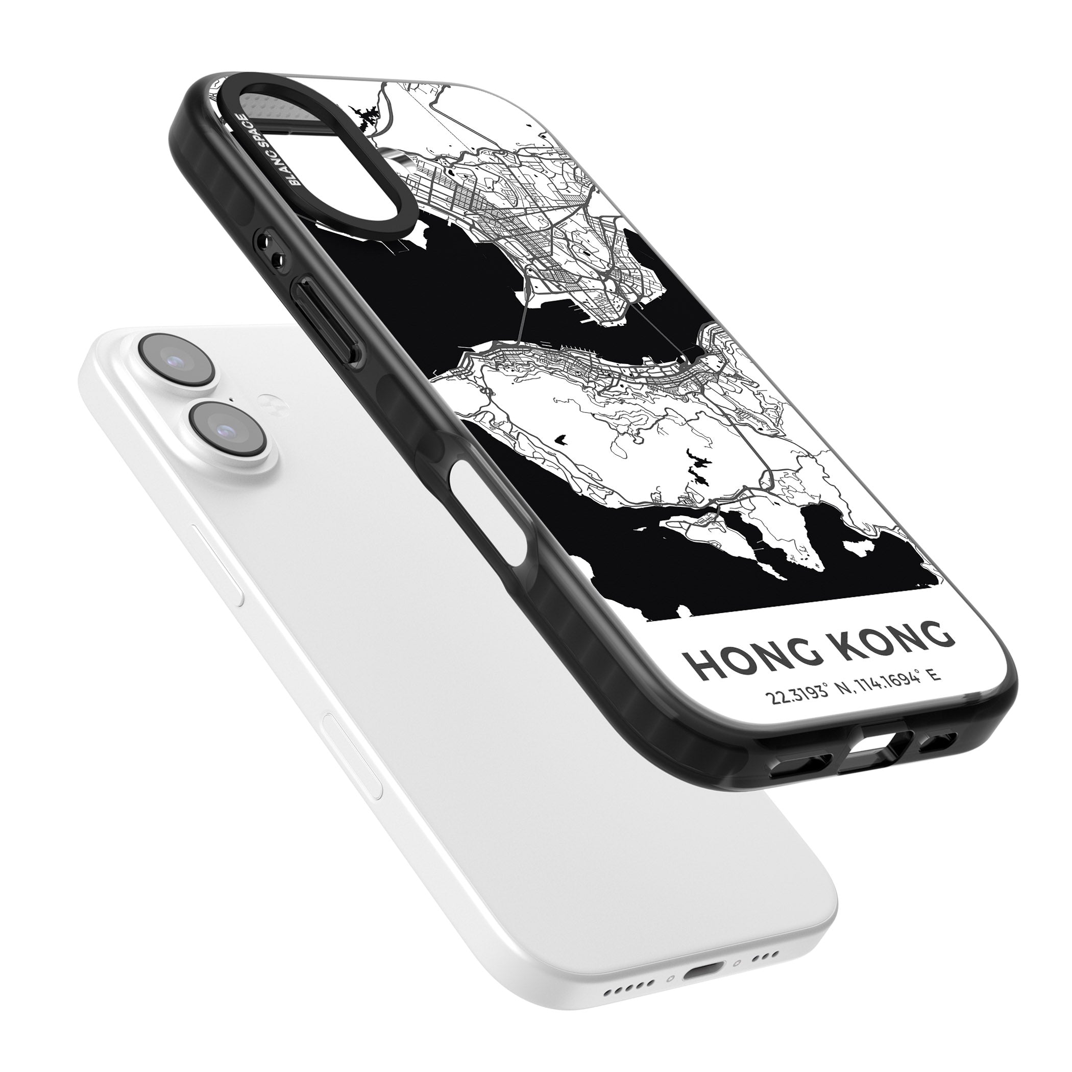 Hong Kong Map iPhone 17 Impact Black Phone Case Colours