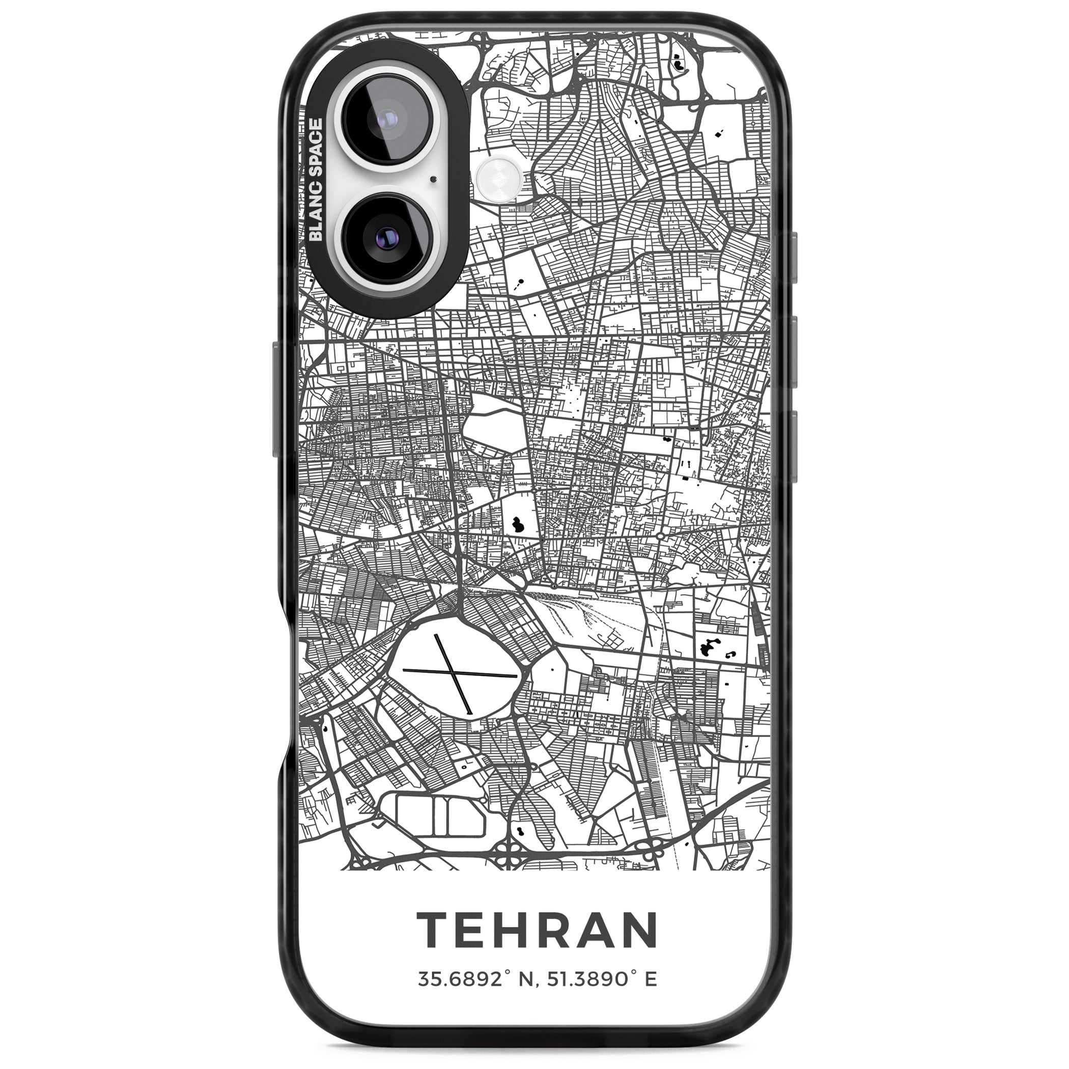 Tehran Map iPhone 17 Impact Black Phone Case