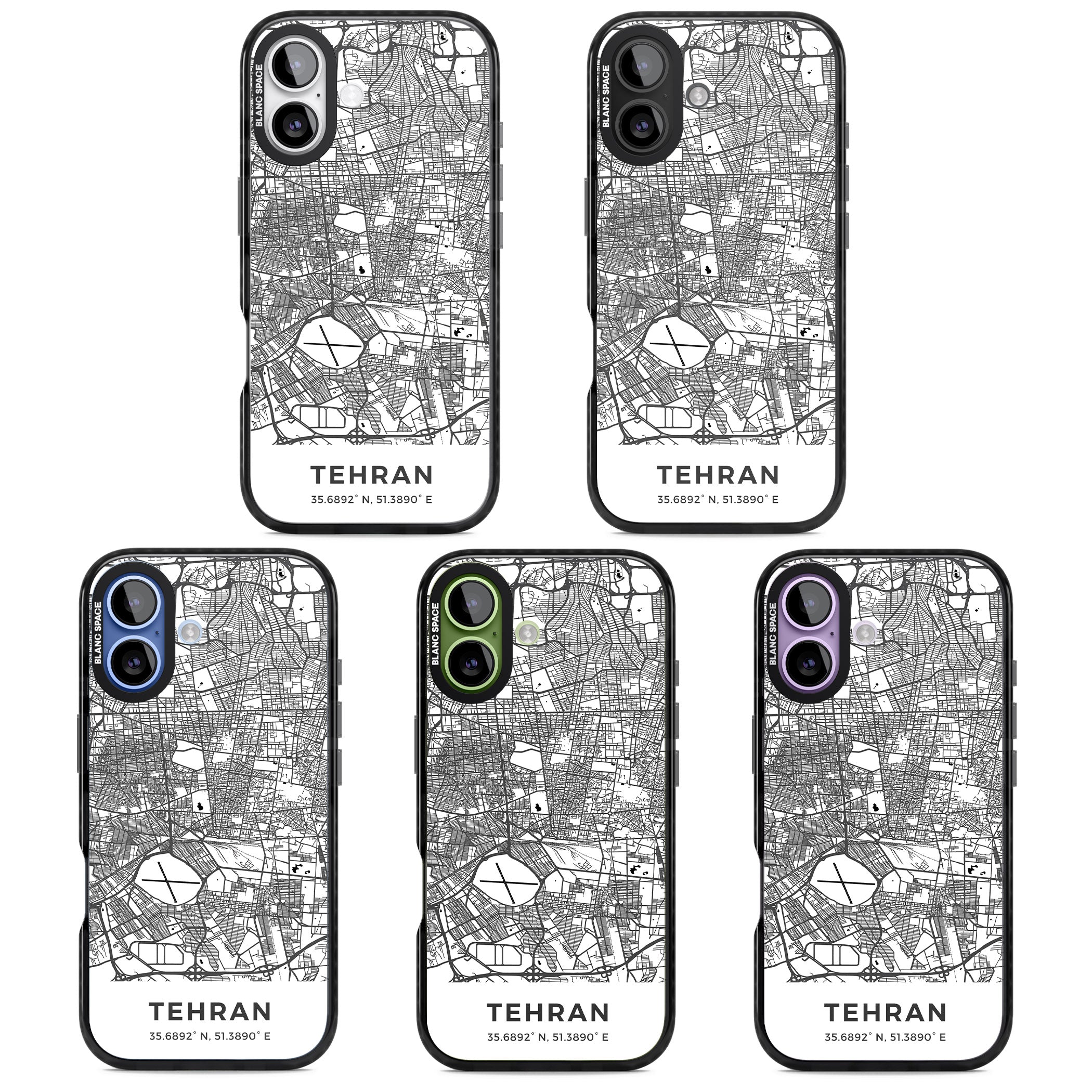 Tehran Map iPhone 17 Impact Black Phone Case APT Impact Protection