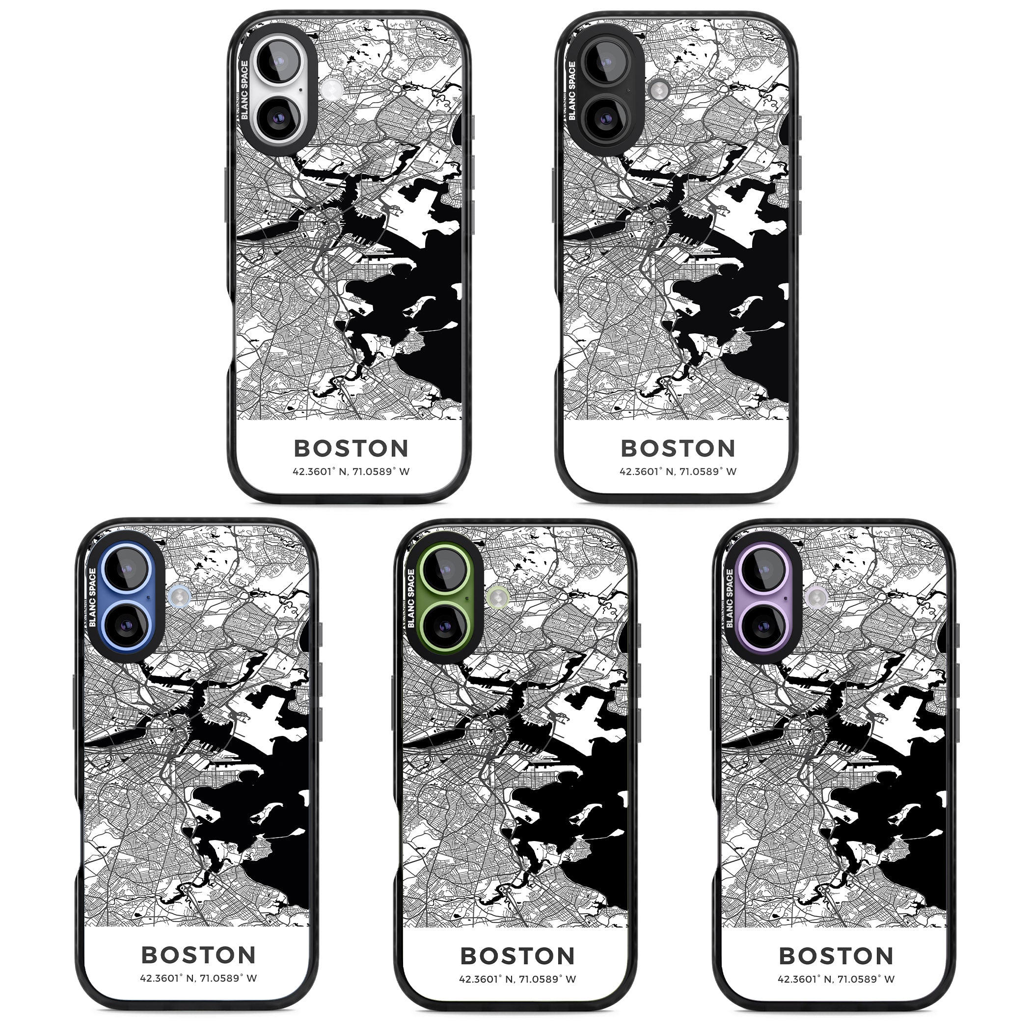 Boston Map iPhone 17 Impact Black Phone Case APT Impact Protection