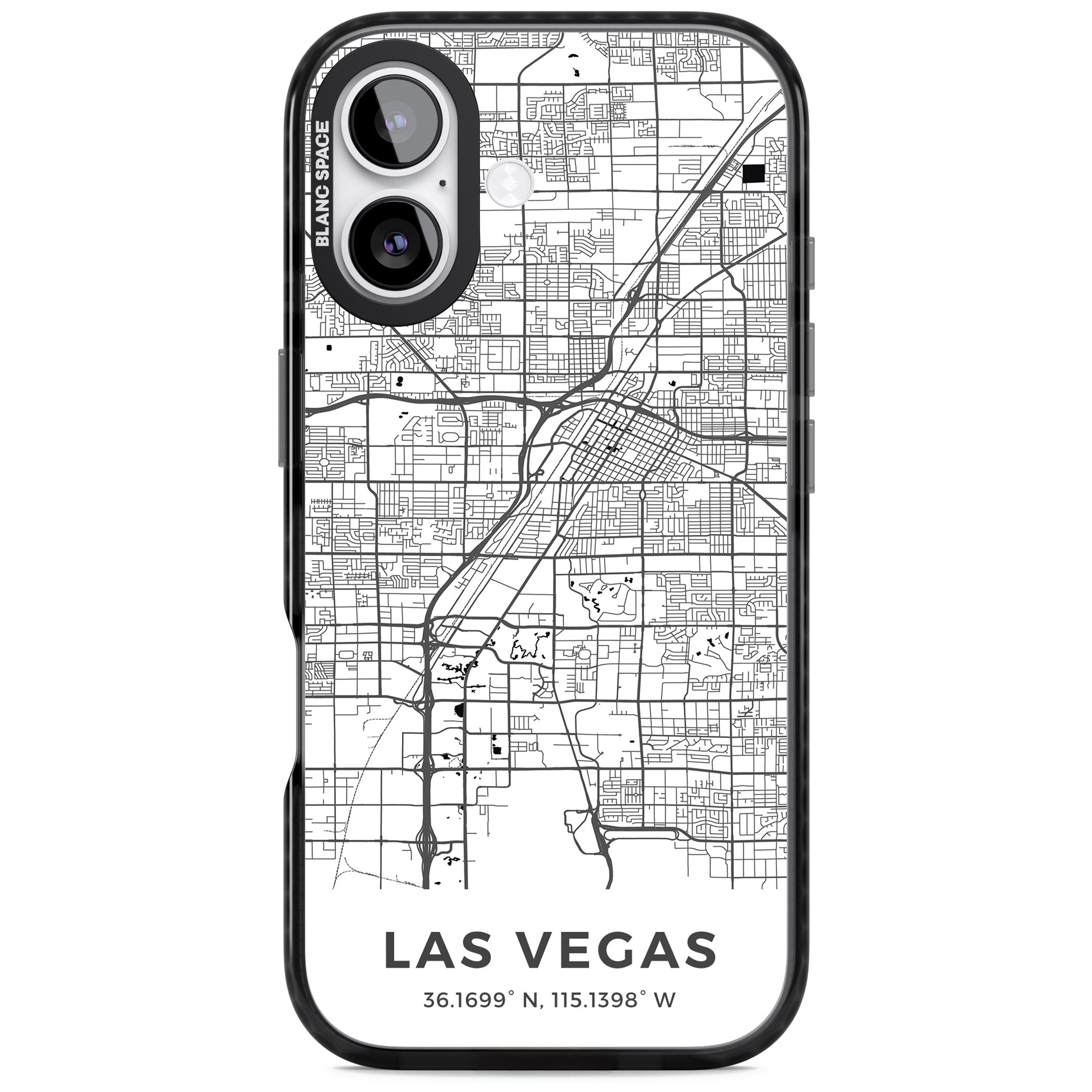 Las Vegas Map iPhone 17 Impact Black Phone Case