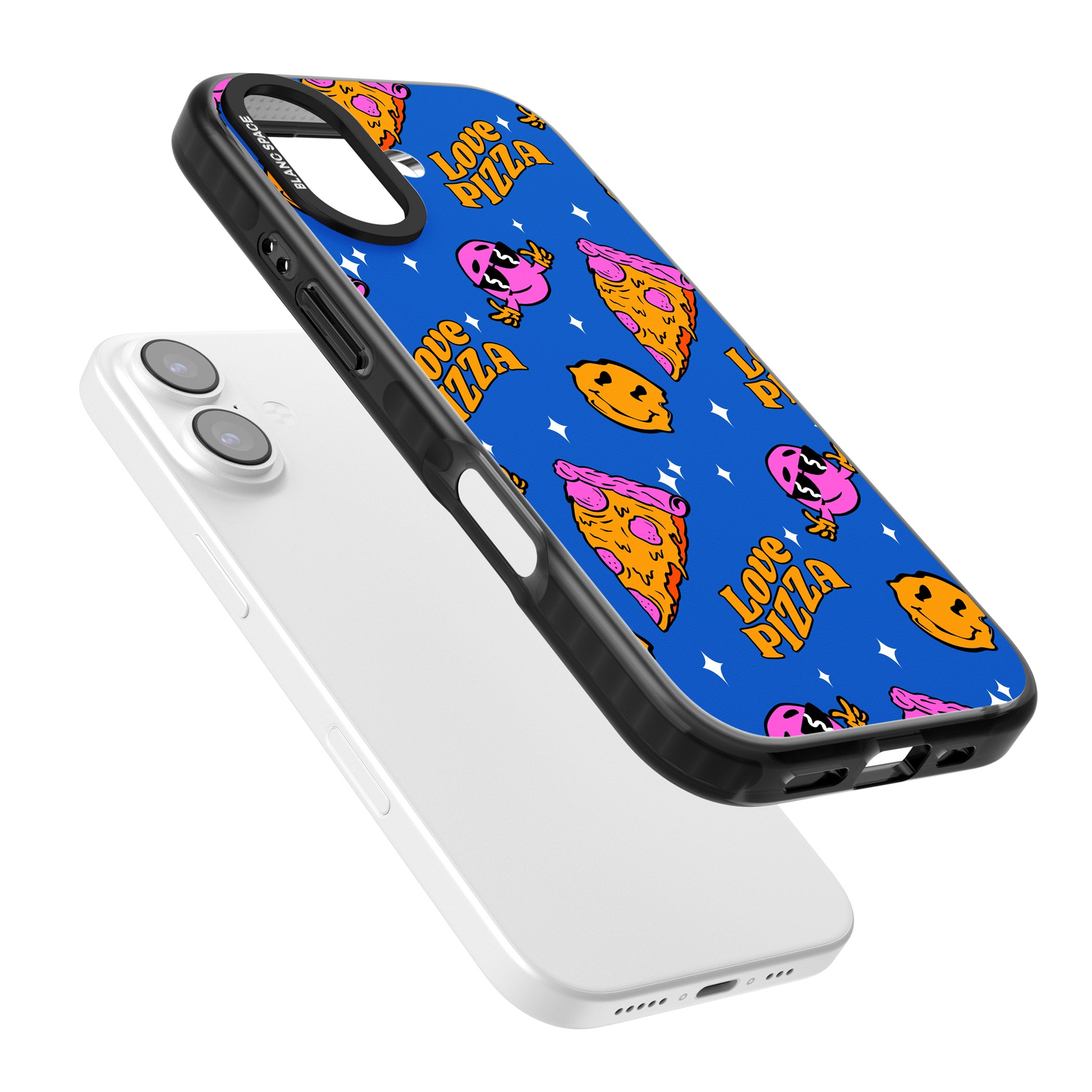 Psychedelic Love Pizza Pattern iPhone 17 Impact Black Phone Case Colours