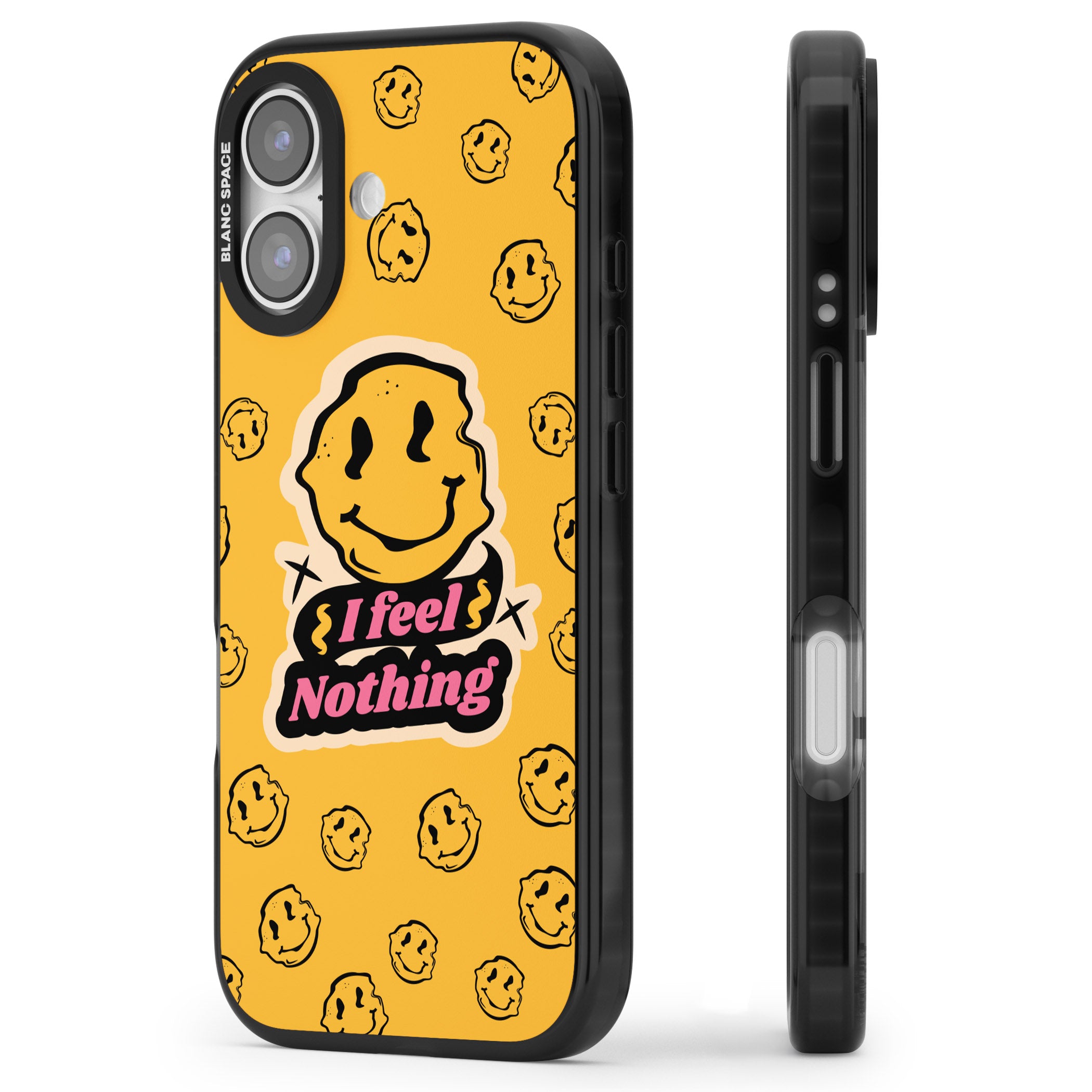 I Feel Nothing iPhone 17 Impact Black Phone Case Side Profile