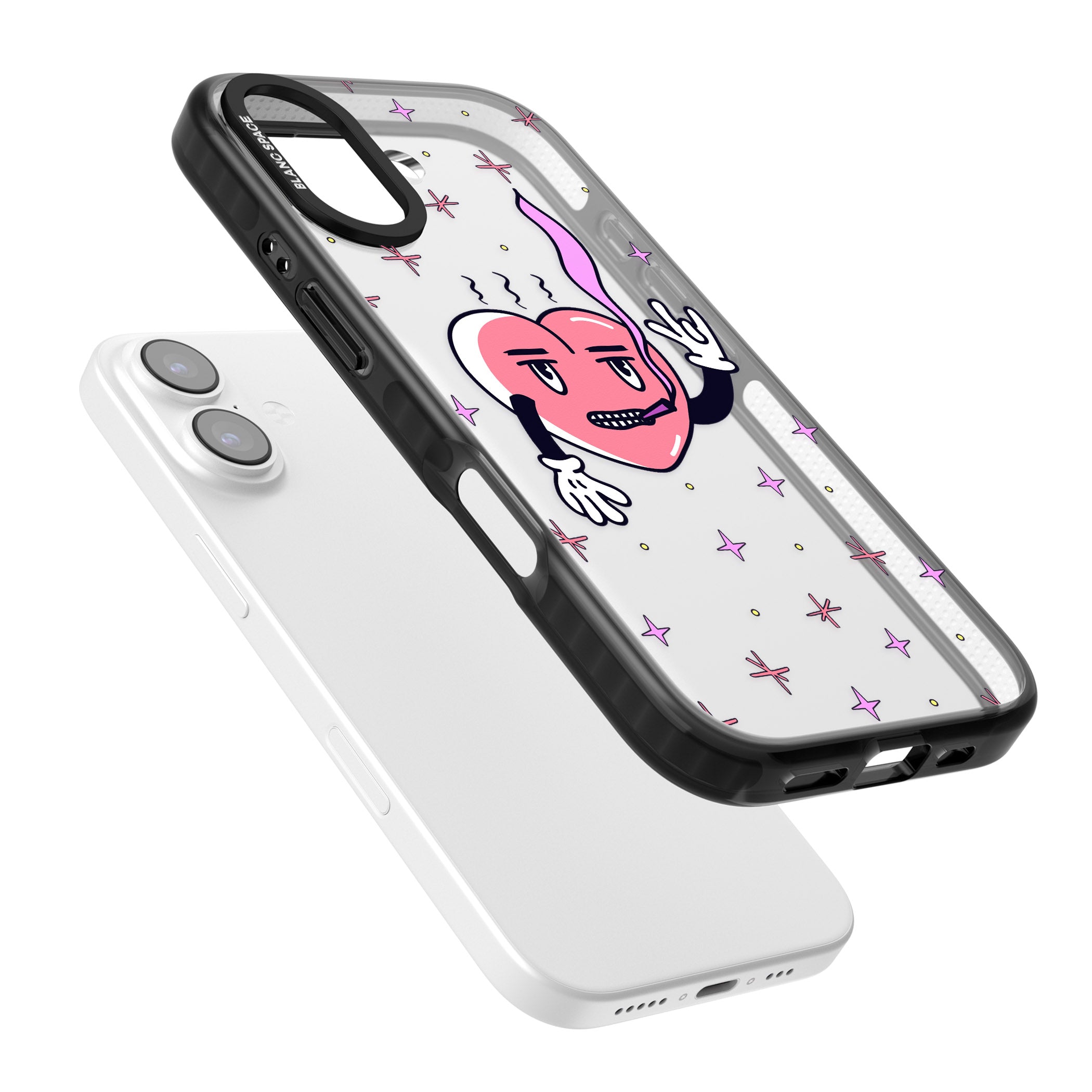 Quirky Heart iPhone 17 Impact Black Phone Case Colours