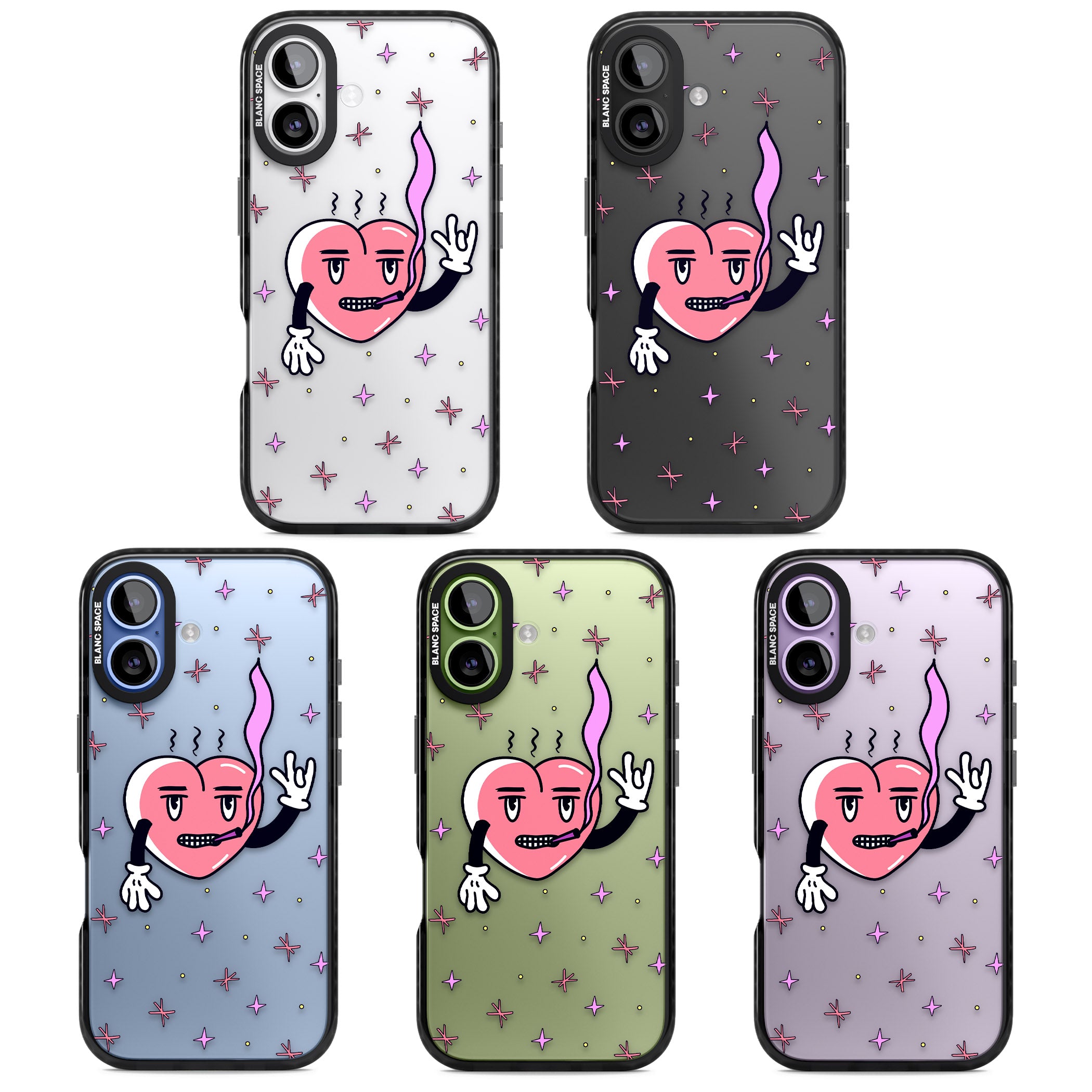 Quirky Heart iPhone 17 Impact Black Phone Case APT Impact Protection